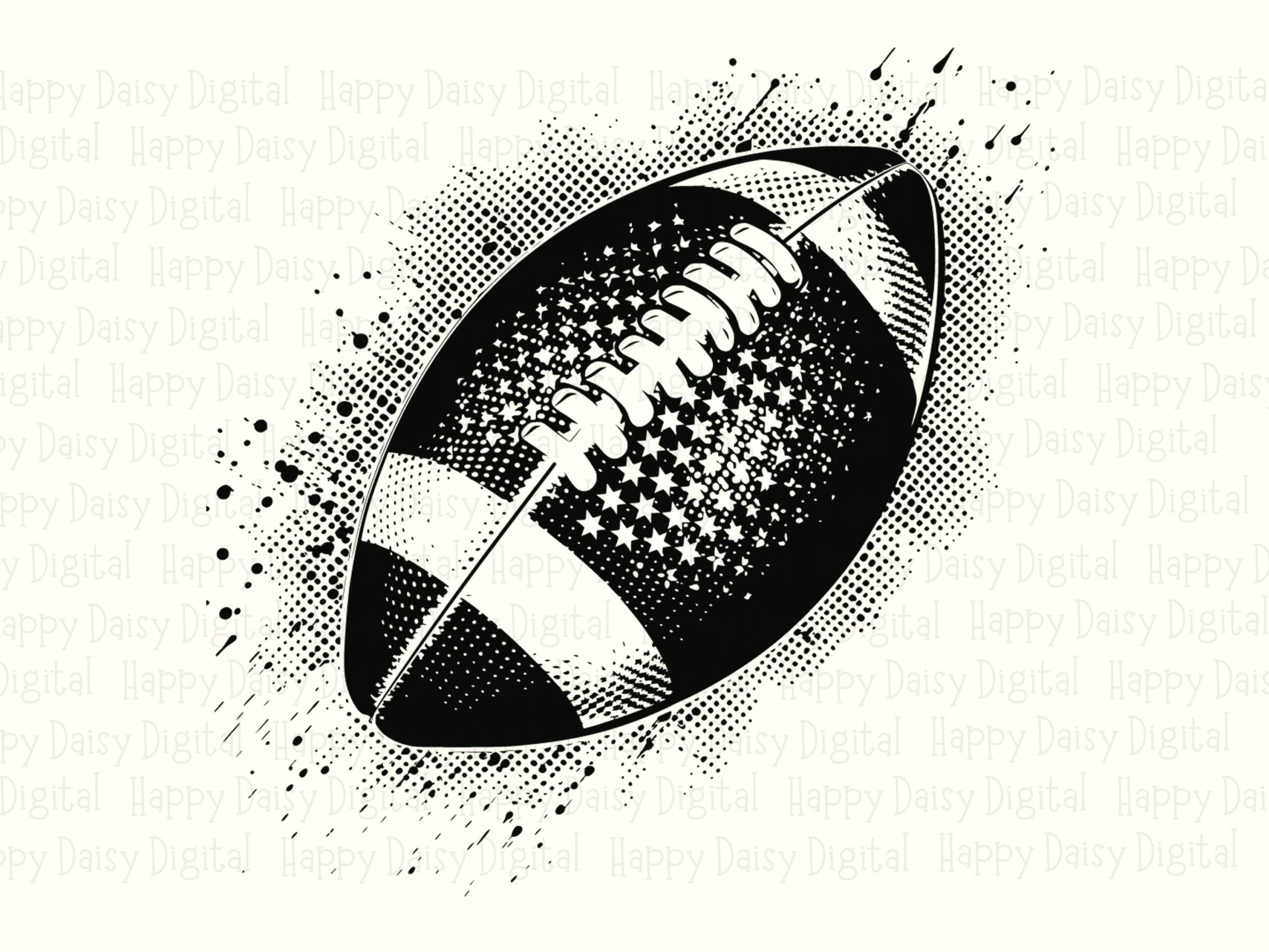 Football Illustration SVG PNG Football Splatter Design Paint Splatter Illustration Cricut Silhouette Canva Commercial Use POD - Image 2