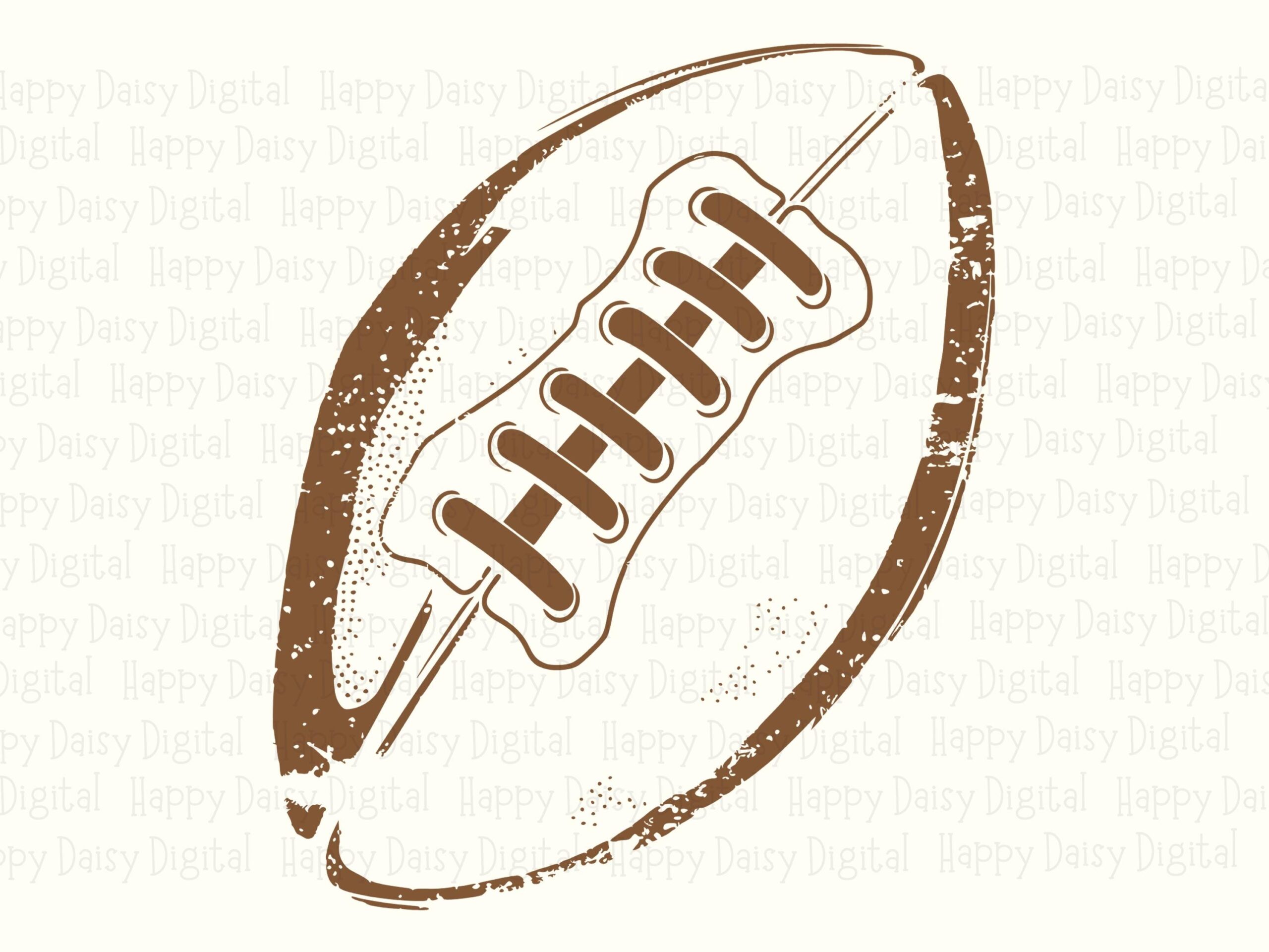 Football Illustration SVG PNG Tan Football Illustration Detailed Ball Illustration Cricut Silhouette Canva Commercial Use POD - Image 2