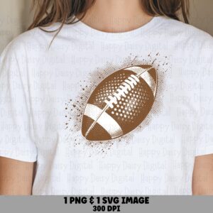 Football Illustration SVG PNG Two-Tone Football Design Detailed Ball Illustration Cricut Silhouette Canva Commercial Use POD