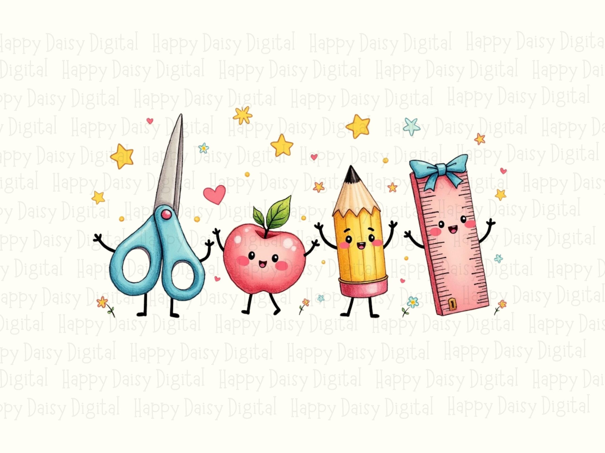 School Squad Characters PNG School Squad Design Character Mascot Illustration Sublimation Design Commercial Use POD - Image 2