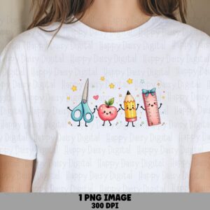 School Squad Characters PNG School Squad Design Character Mascot Illustration Sublimation Design Commercial Use POD