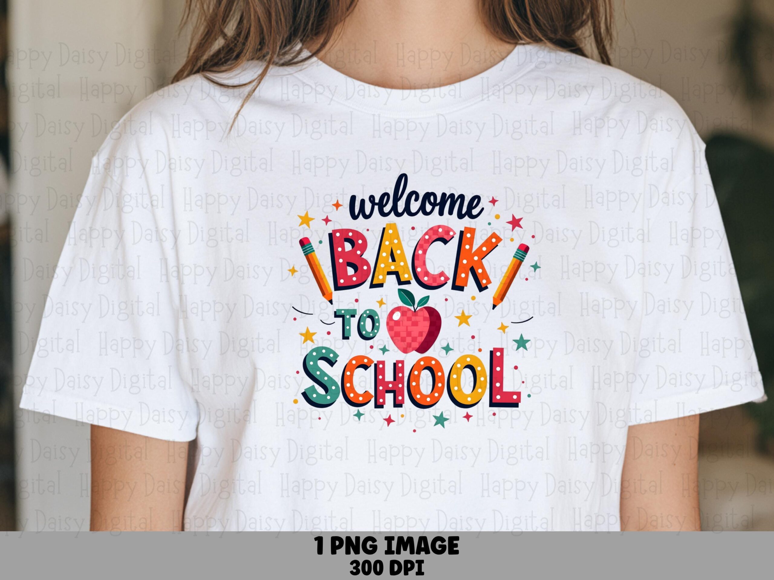 Welcome Back To School PNG Welcome Back To School Apple Heart Accent Sublimation Design Commercial Use POD