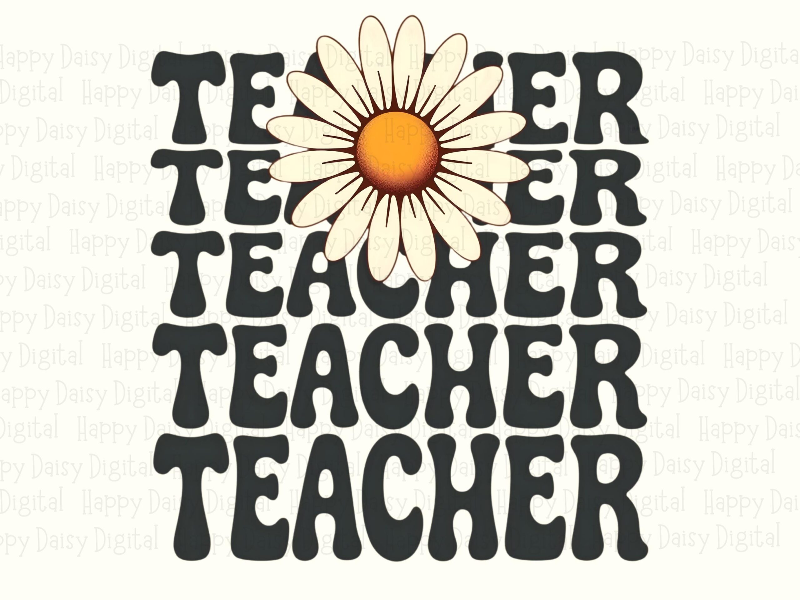 Teacher PNG Teacher Repeated Design Stacked Text Pattern Sublimation Design Commercial Use POD - Image 2