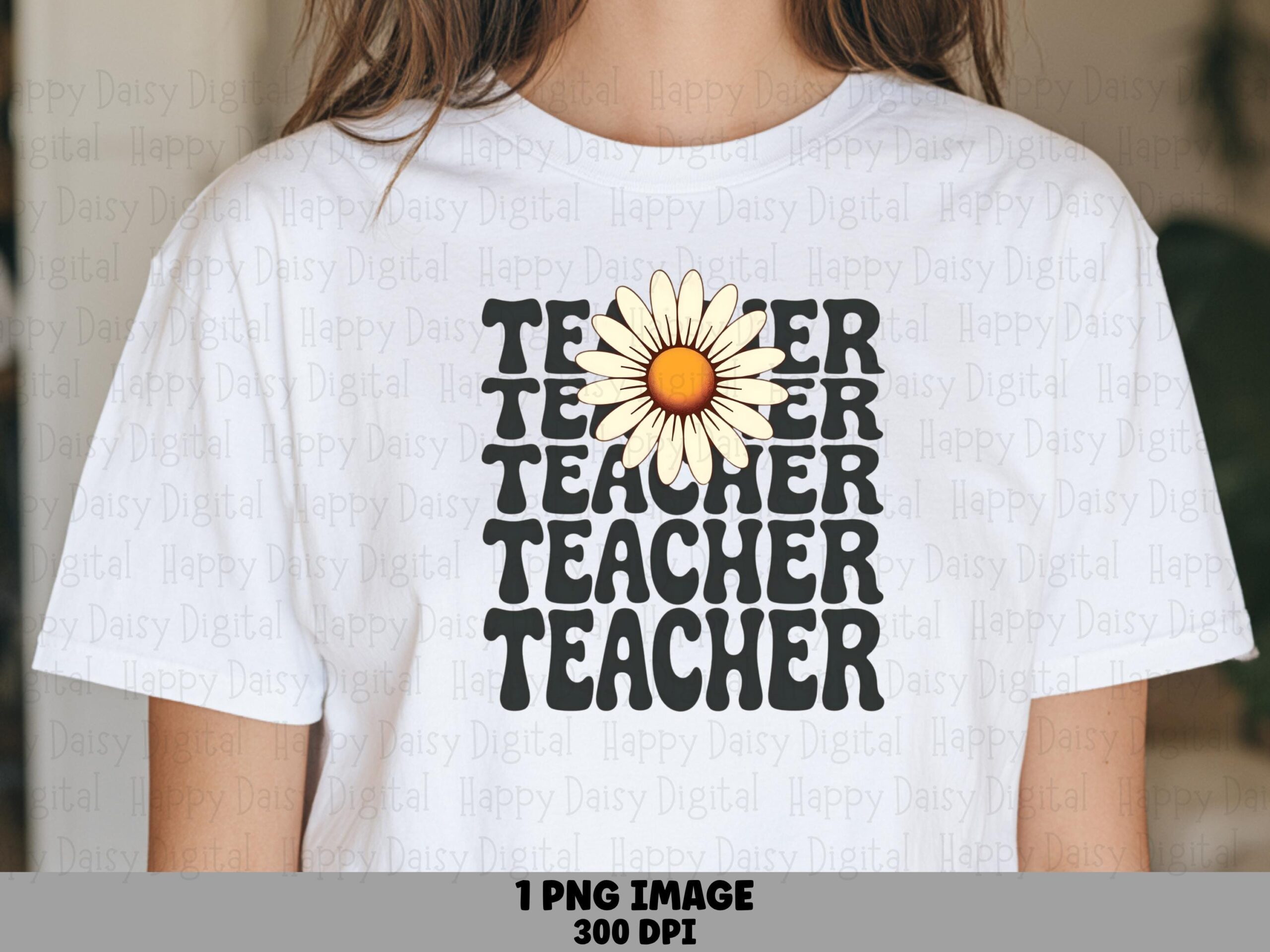 Teacher PNG Teacher Repeated Design Stacked Text Pattern Sublimation Design Commercial Use POD