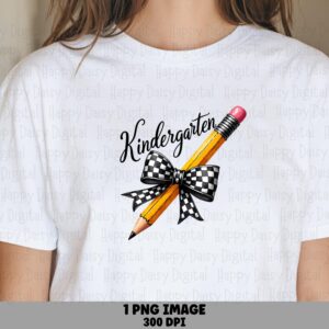 Kindergarten PNG Kindergarten Design Bow Pencil Illustration Sublimation Design Commercial Use POD