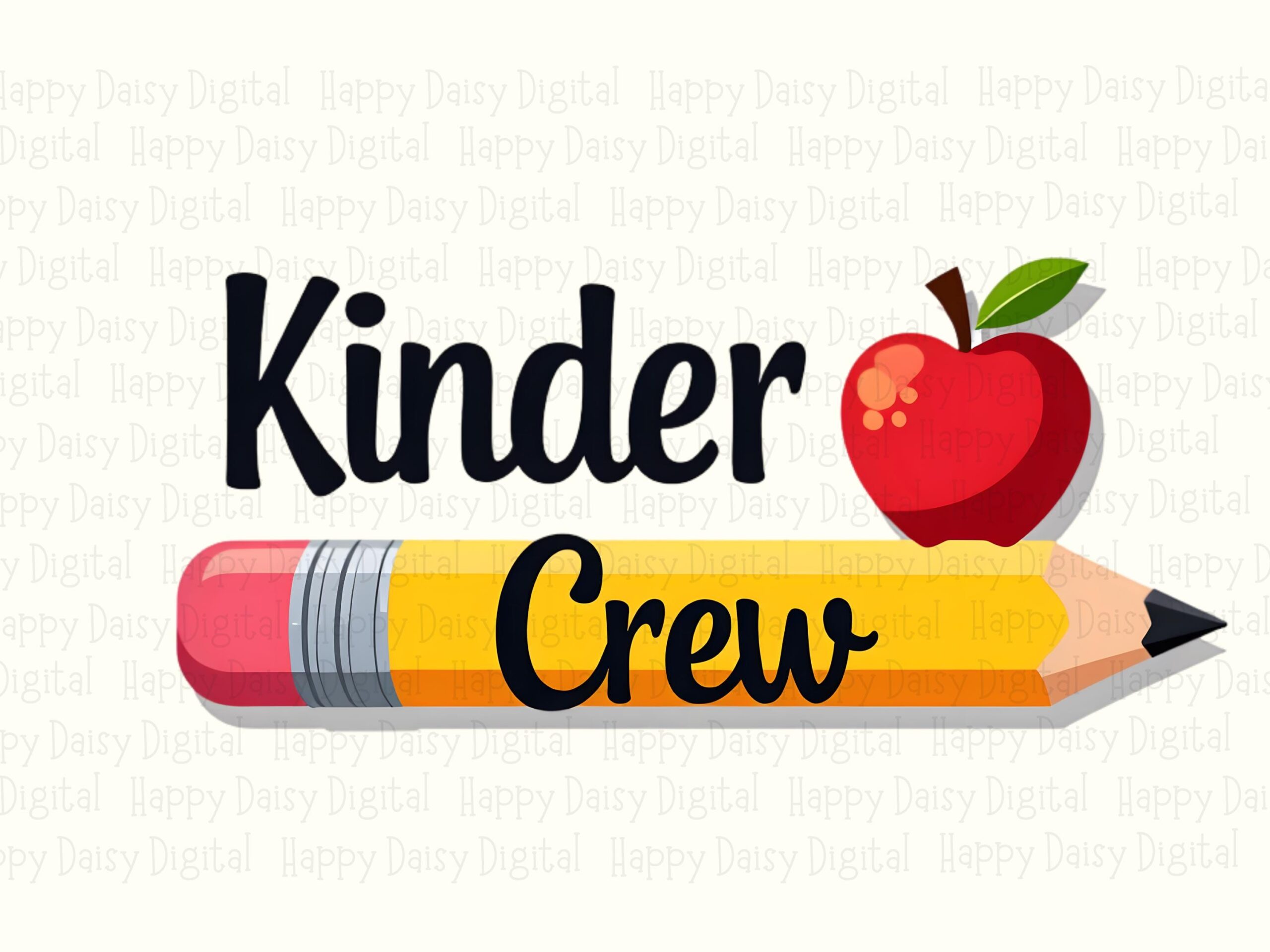 Kinder Crew PNG Kinder Crew Design Apple Pencil Illustration Sublimation Design Commercial Use POD - Image 2