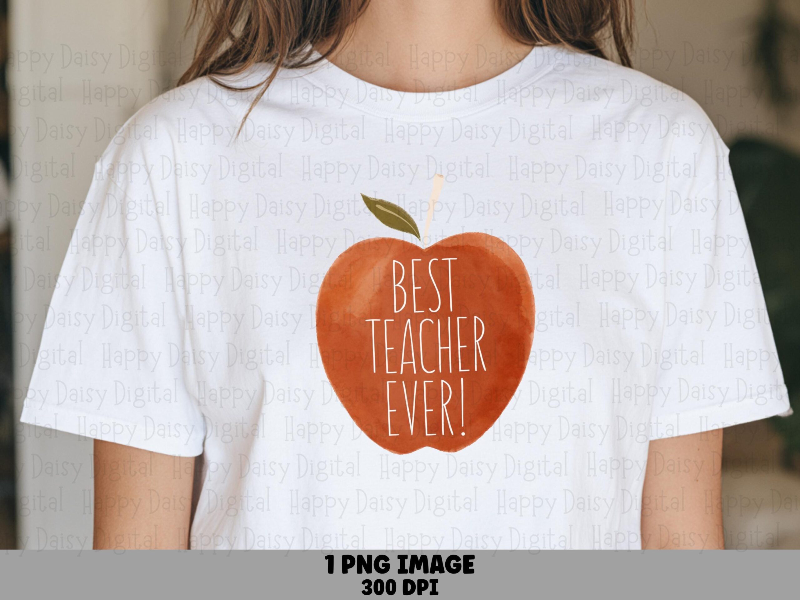 Best Teacher Ever PNG Best Teacher Ever Apple Illustration Sublimation Design Commercial Use POD
