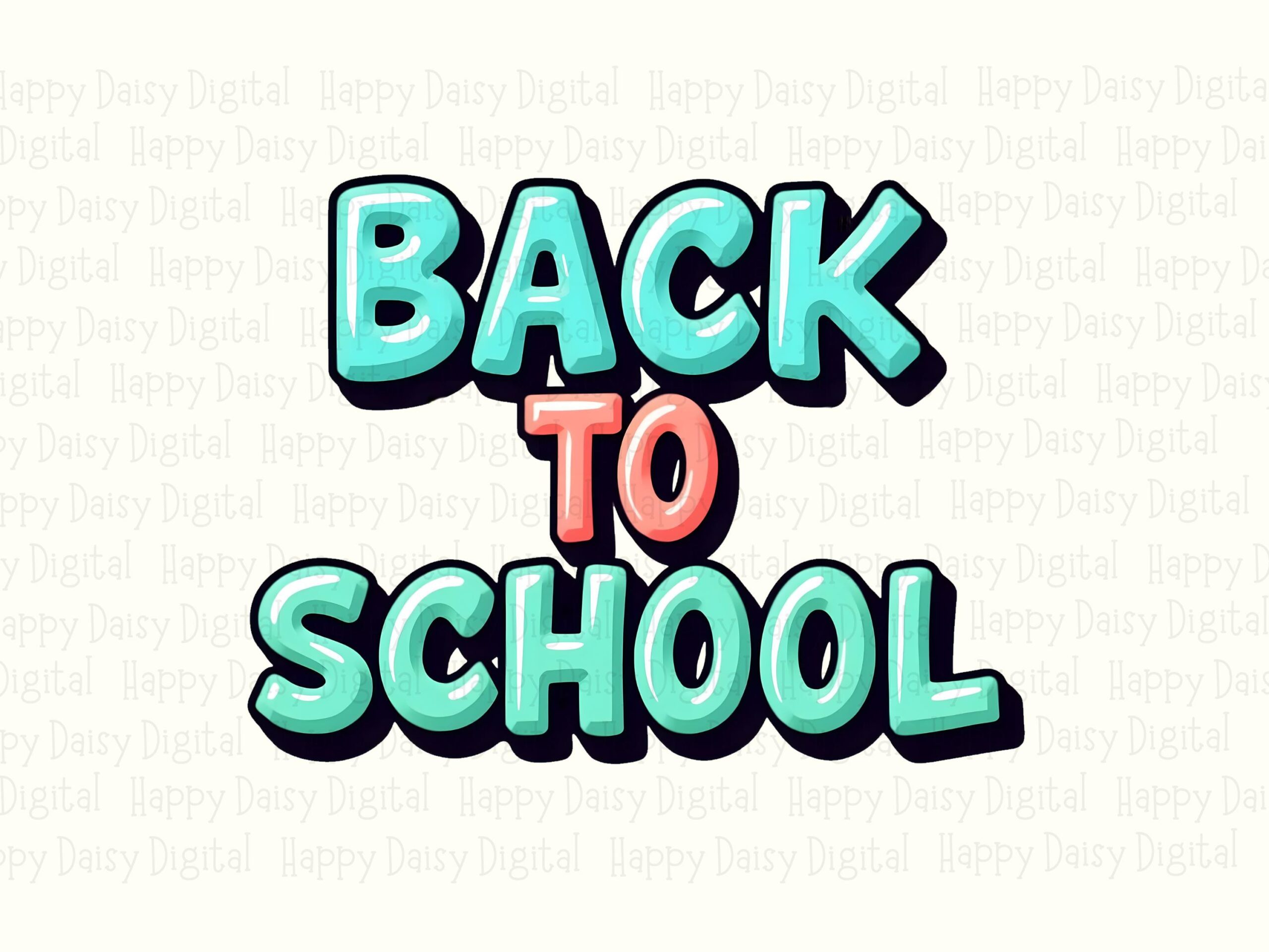 Back To School PNG Back To School Design Teal Gradient Text Sublimation Design Commercial Use POD - Image 2