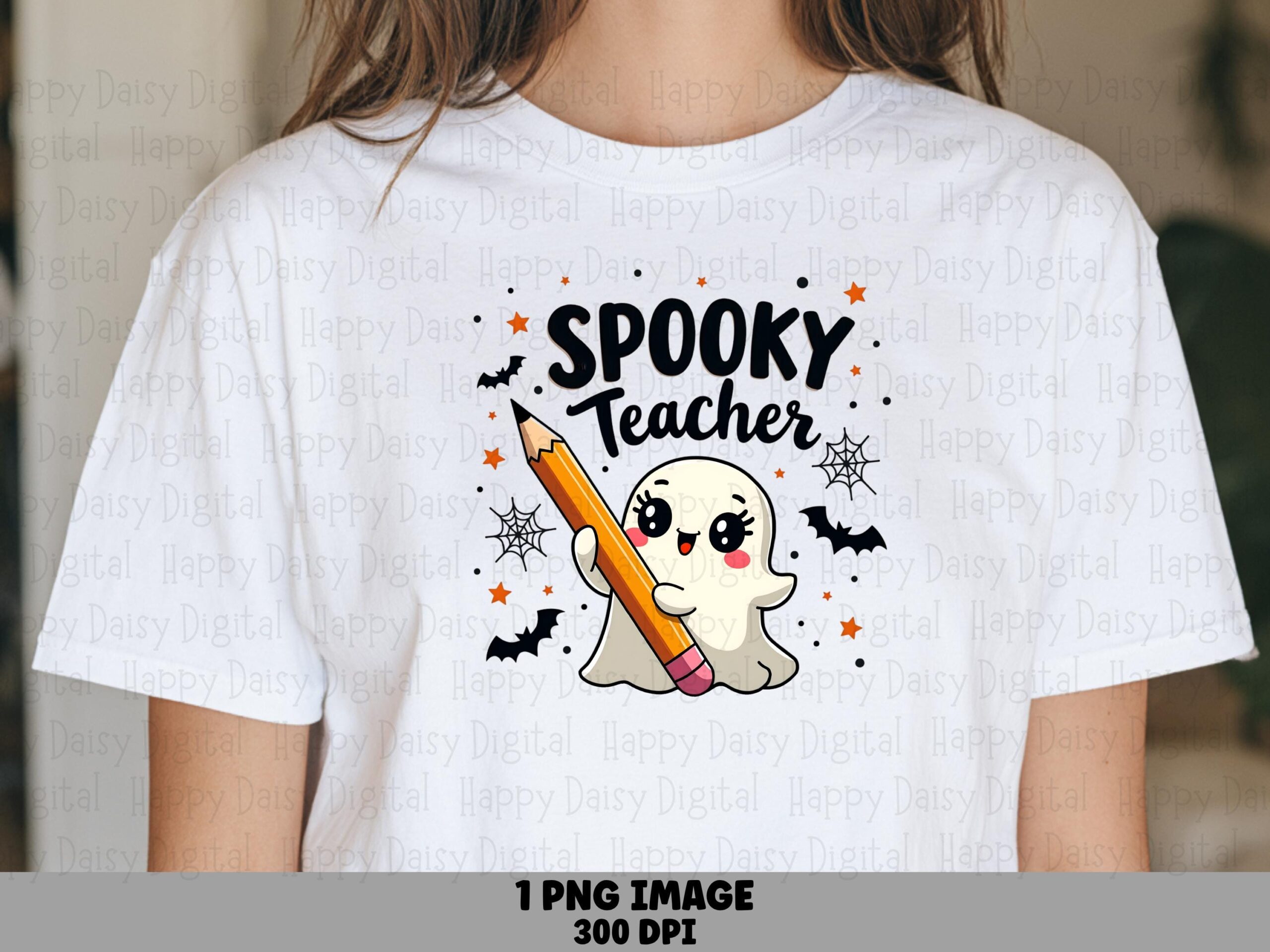 Spooky Teacher PNG Spooky Teacher Design Ghost Illustration Sublimation Design Commercial Use POD