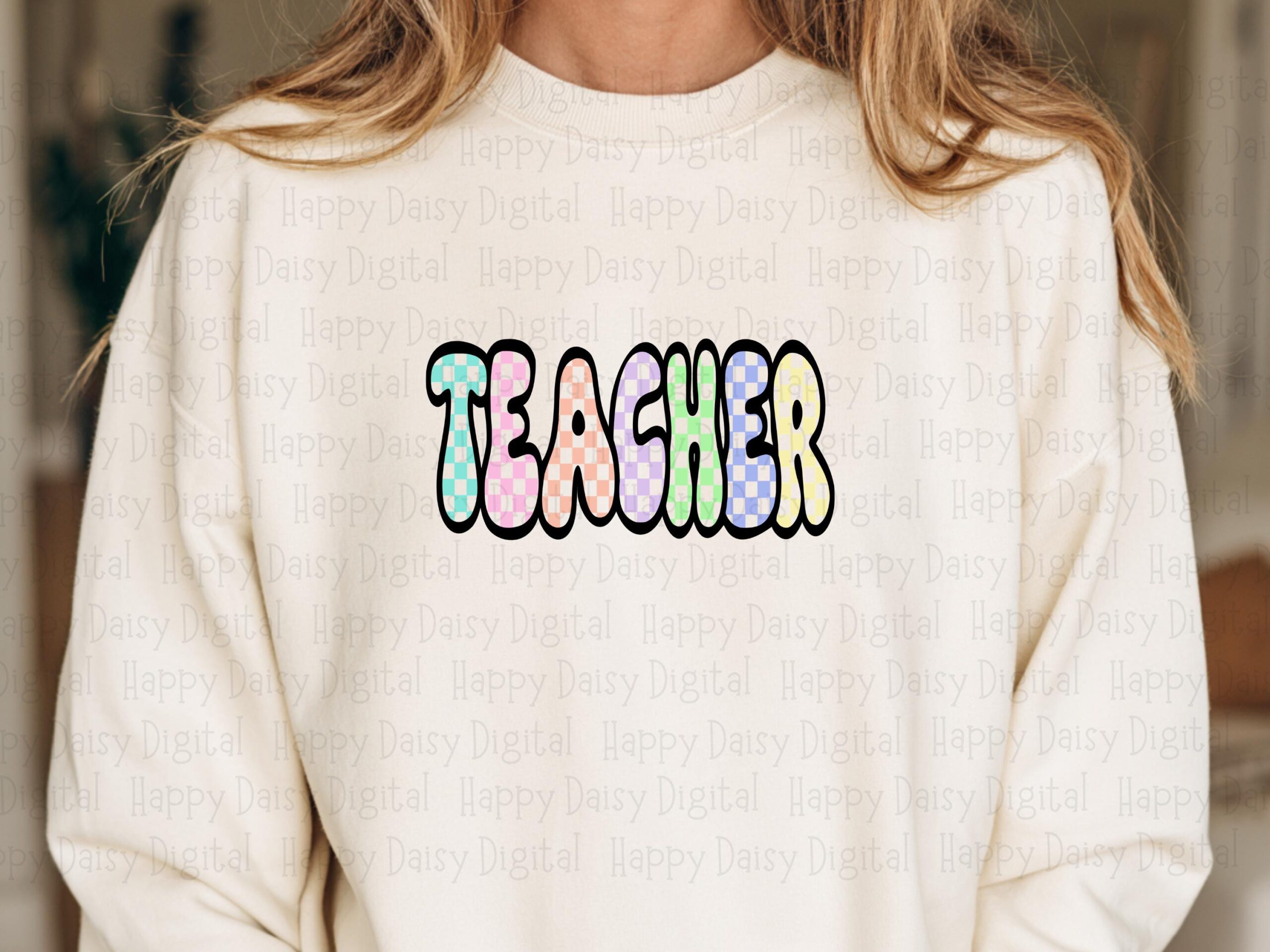 Teach SVG PNG Teach Bubble Text Colorful Bold Letters Cricut Silhouette Canva Commercial Use POD - Image 2