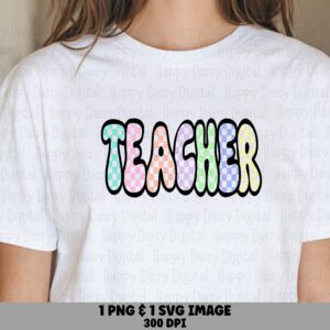 Teach SVG PNG Teach Bubble Text Colorful Bold Letters Cricut Silhouette Canva Commercial Use POD