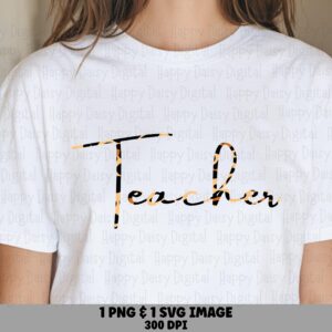 Teach SVG PNG Teach Elegant Script Flowing Script Text Cricut Silhouette Canva Commercial Use POD