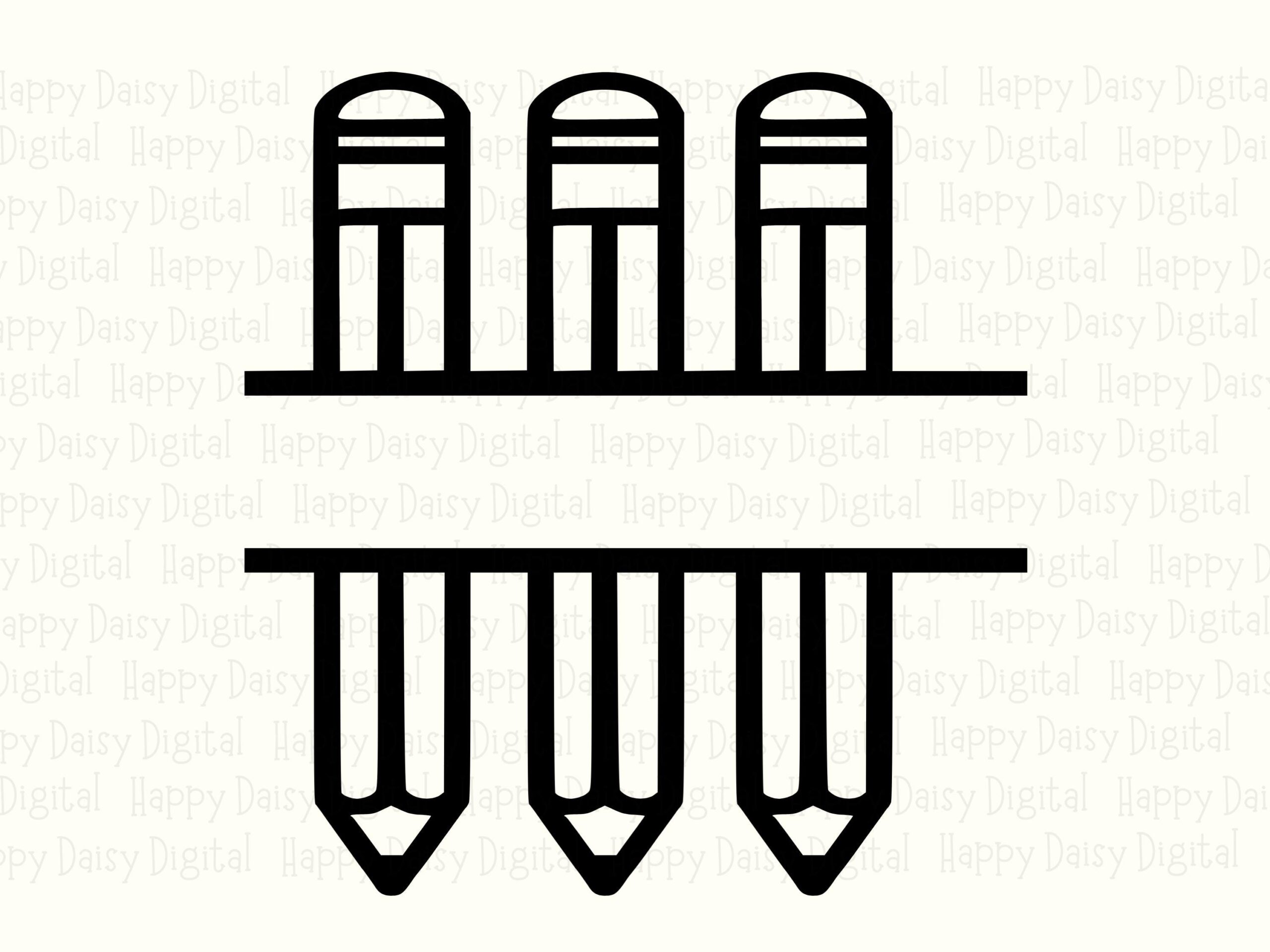 Pencils SVG PNG Pencil Icon Design Line Art Illustration Cricut Silhouette Canva Commercial Use POD - Image 2