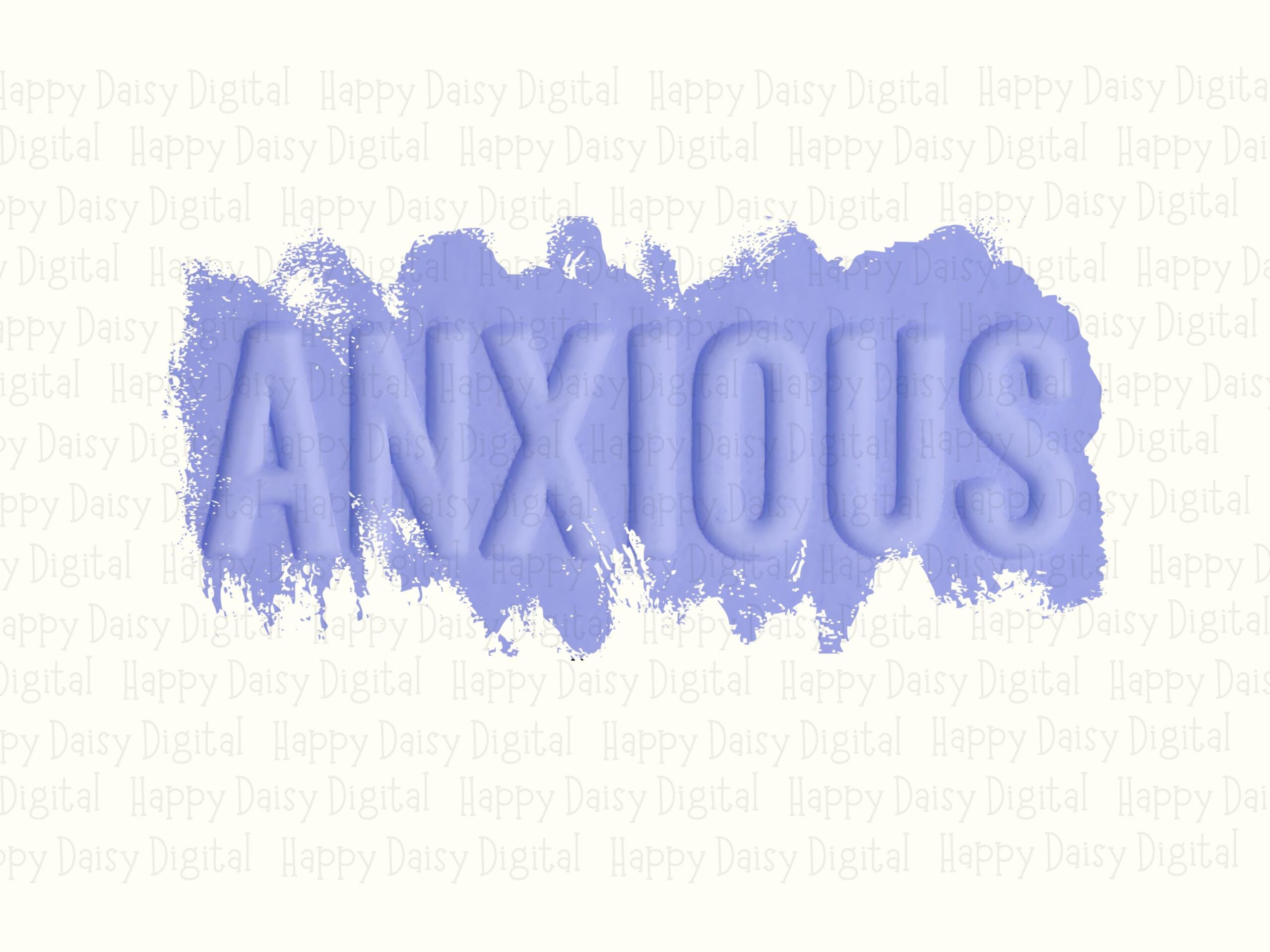 Anxious PNG Anxious Text Design Distressed Brush Text Commercial Use POD - Image 2