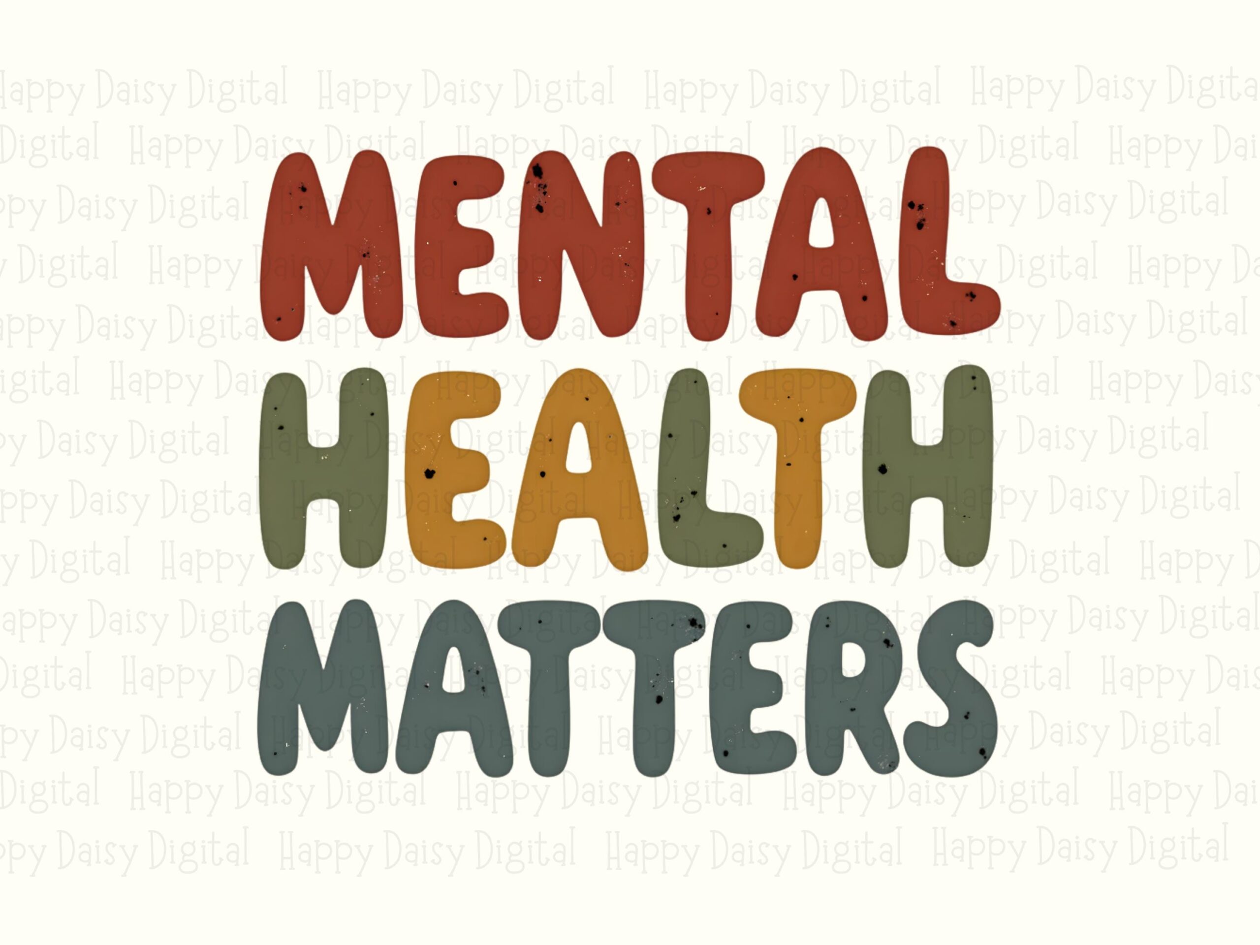 Mental Health Matters PNG Mental Health Matters Colorful Gradient Text Commercial Use POD - Image 2