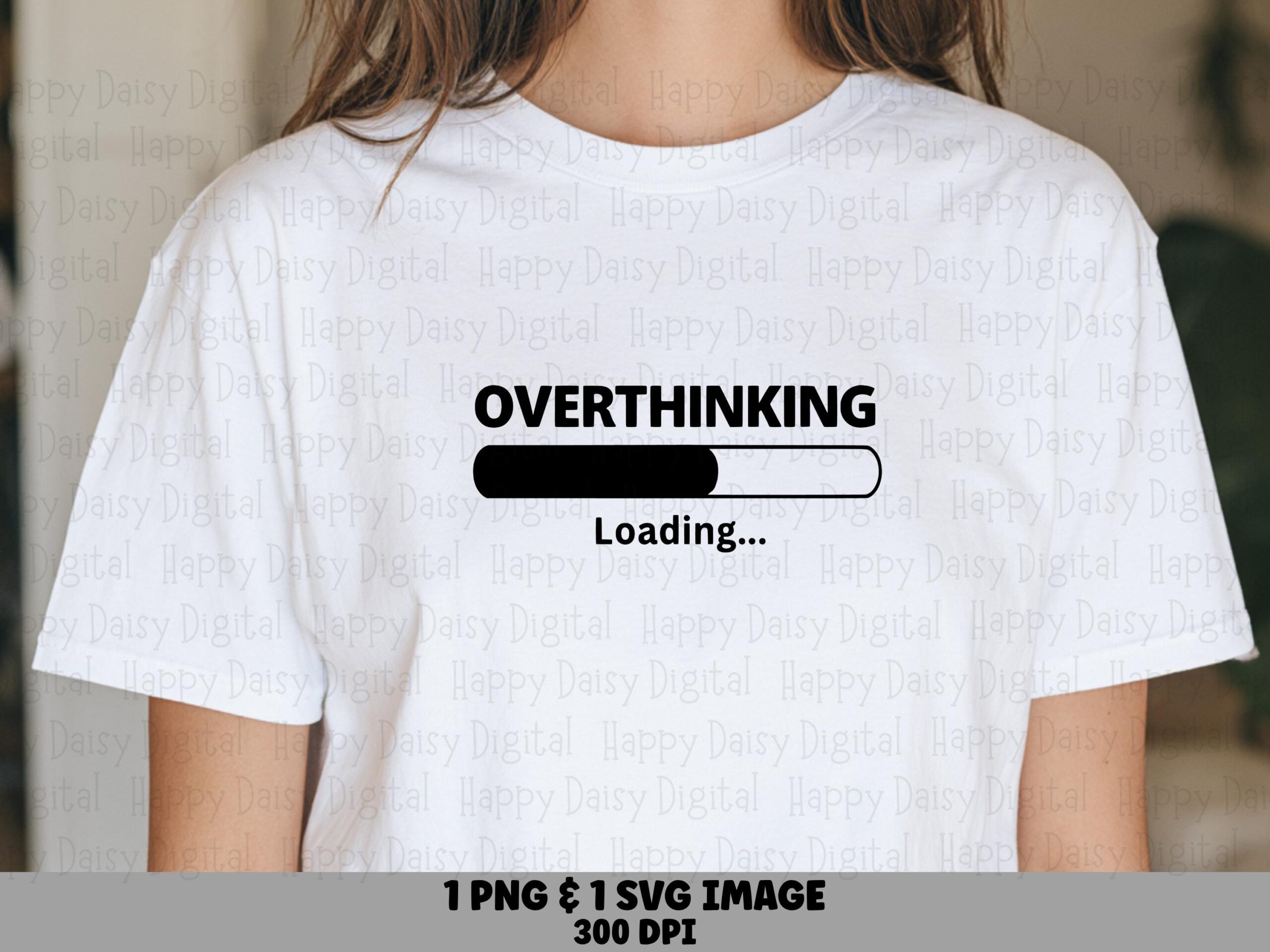 Overthinking Loading SVG PNG Overthinking Loading Loading Bar Graphic Cricut Silhouette Canva Commercial Use POD