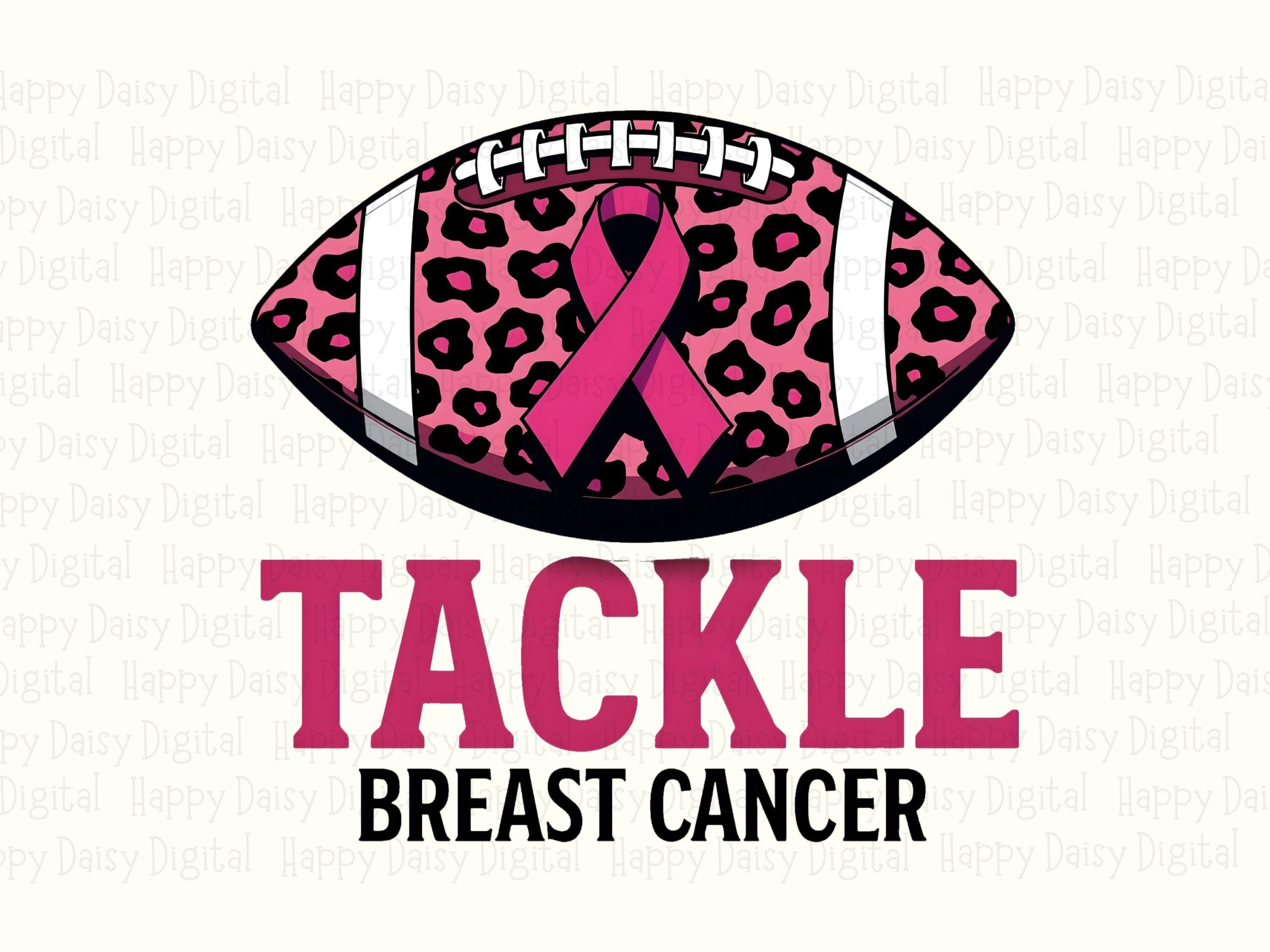 Tackle Breast Cancer PNG Tackle Breast Cancer Leopard Football Design Commercial Use POD - Image 2