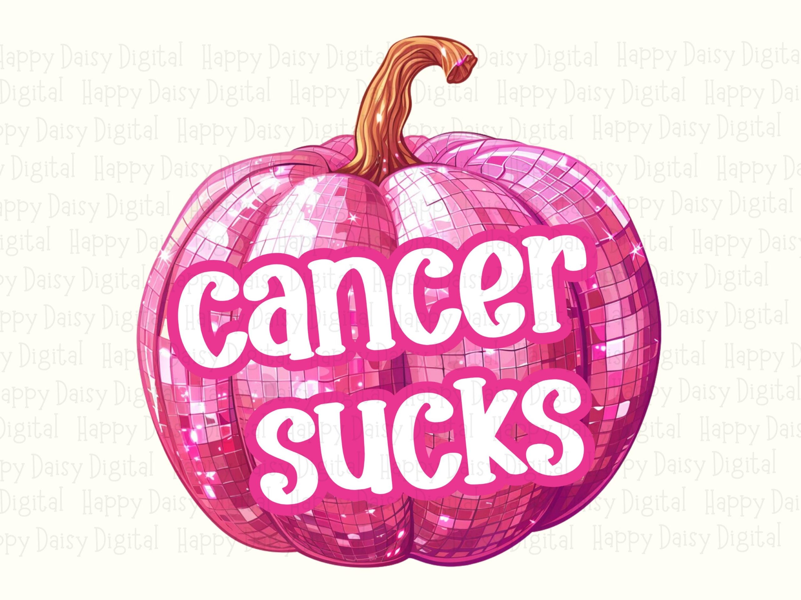 Cancer Sucks PNG Breast Cancer PNG Cancer Sucks Design Pumpkin Illustration Commercial Use POD - Image 2
