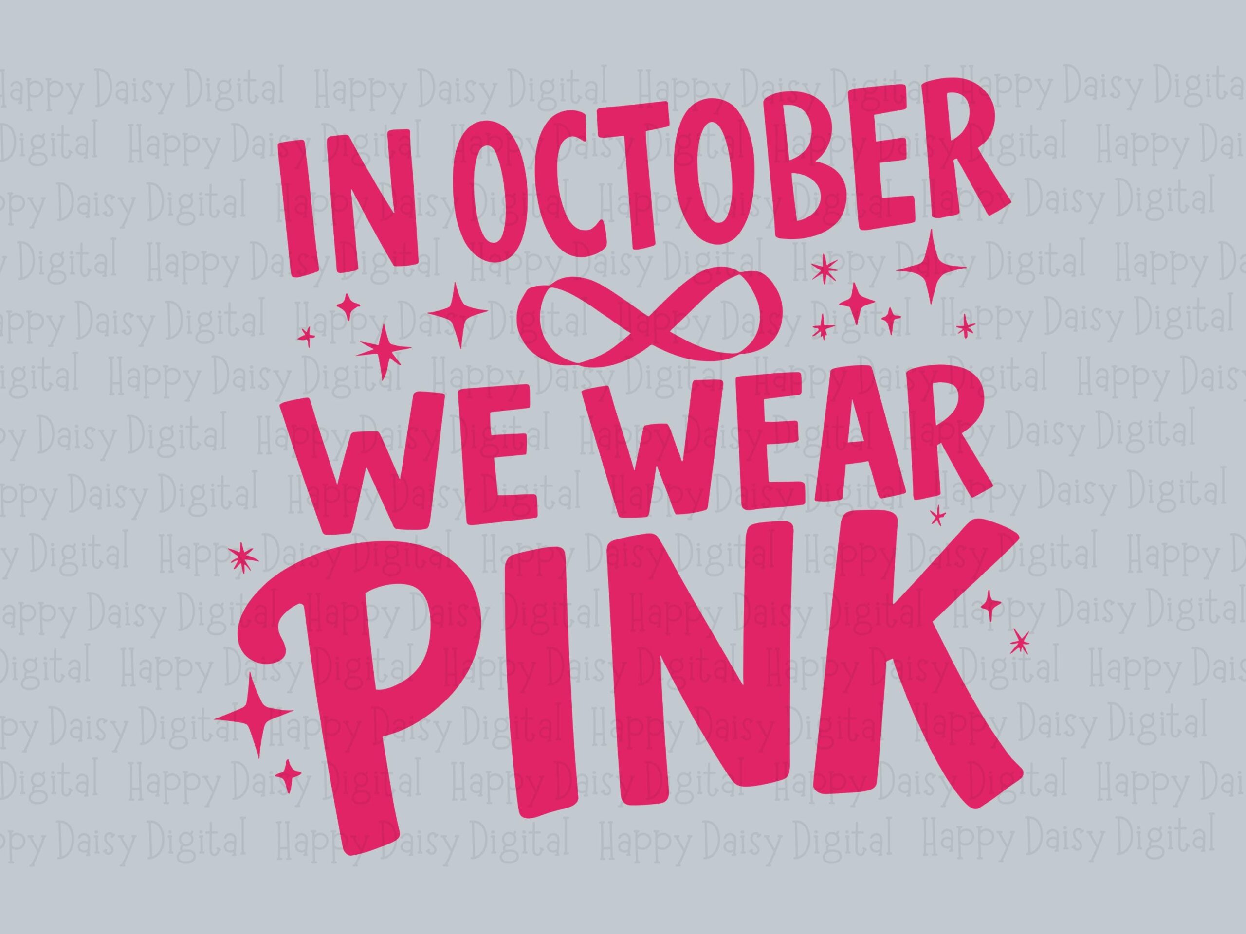 In October We Wear Pink SVG PNG October Wear Pink Ribbon Heart Accent Cricut Silhouette Canva Commercial Use POD - Image 2