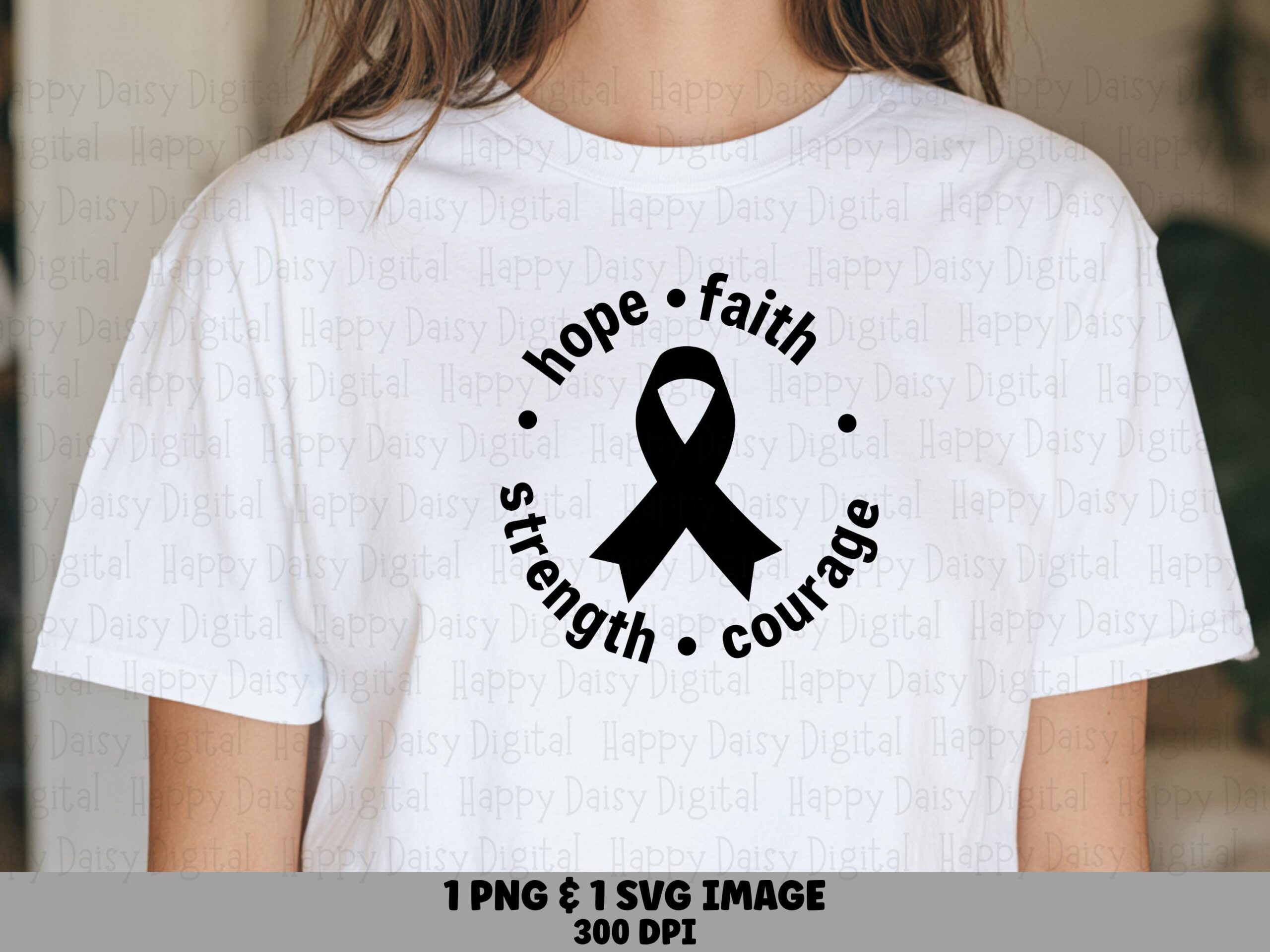 Hope Faith Strength Courage SVG PNG Hope Faith Strength Courage Circle Badge Design Cricut Silhouette Canva Commercial Use POD