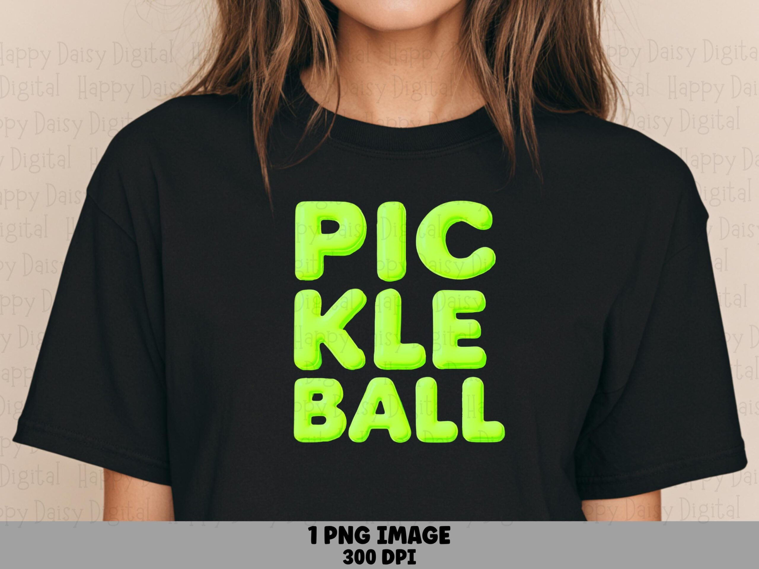 Pickleball PNG Pickleball Bold Text Neon Green Design Commercial Use POD