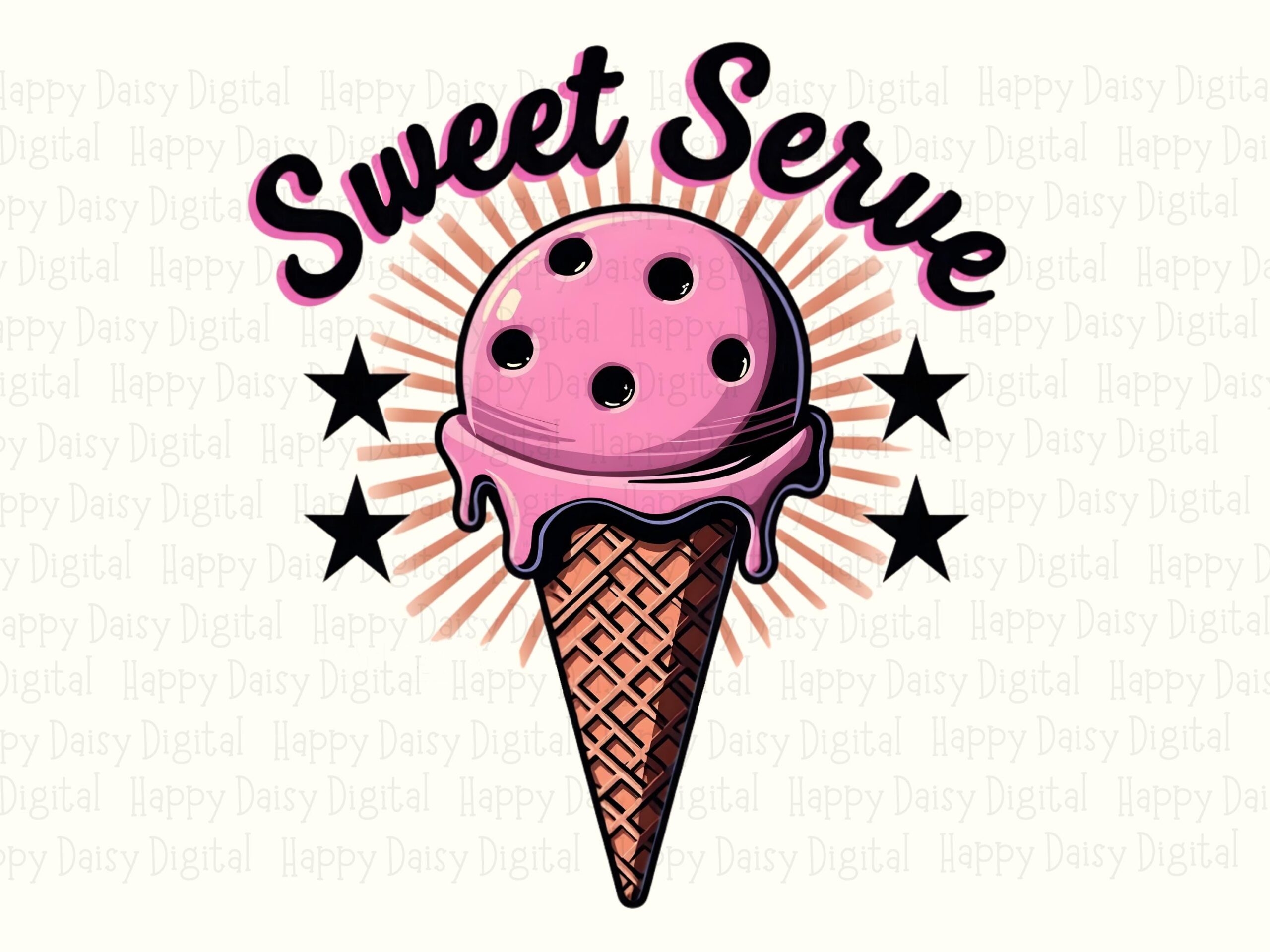 Sweet Serve PNG Sweet Serve Pun Ice Cream Illustration Commercial Use POD - Image 2