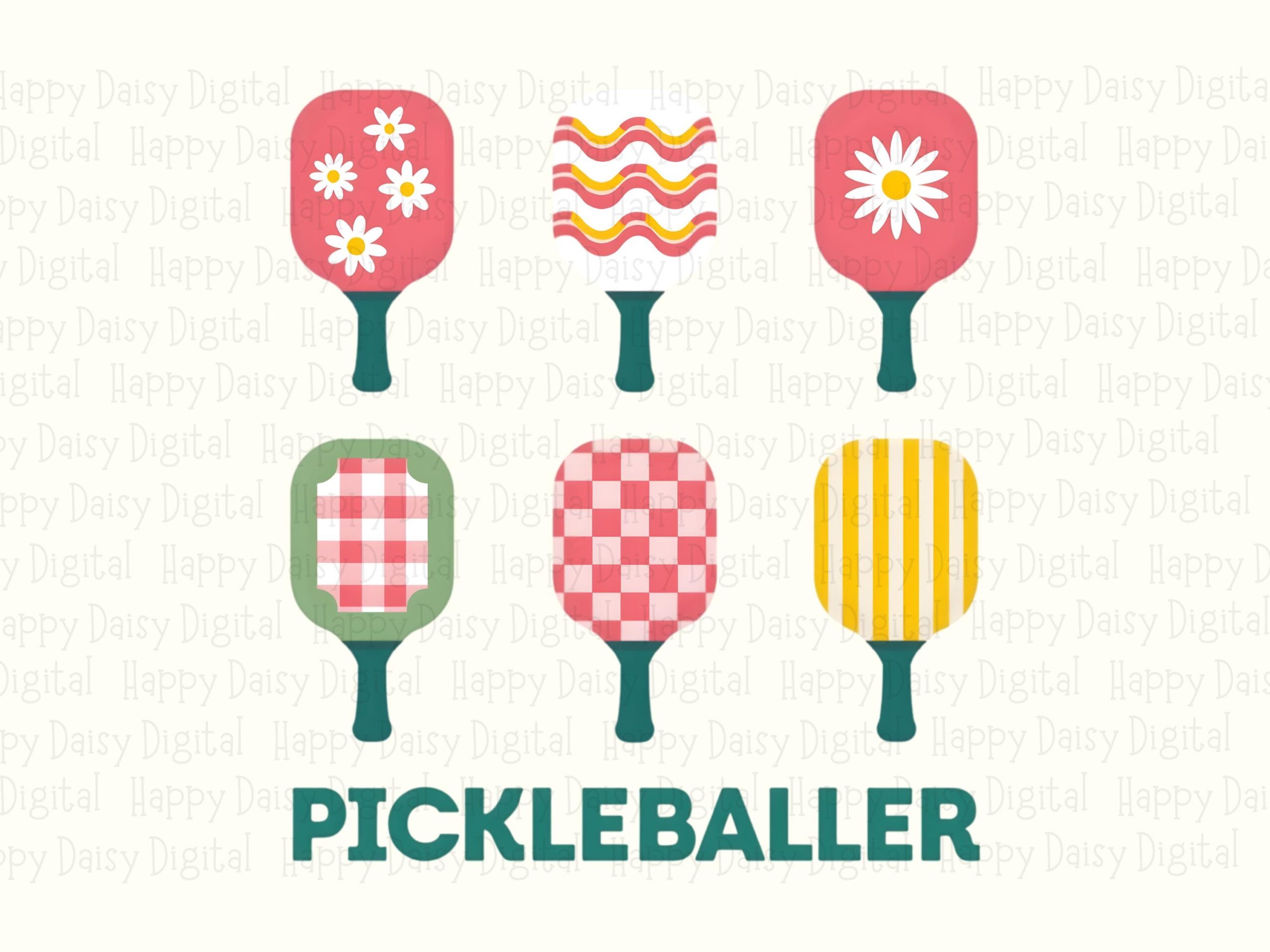 Pickleballer PNG Pickleballer Icon Grid Colorful Icon Design Commercial Use POD - Image 2