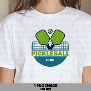 Pickleball Club PNG Pickleball Club Badge Crossed Paddles Design Commercial Use POD