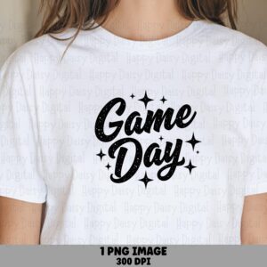 Game Day PNG Game Day Script Design Star Accent Design Commercial Use POD