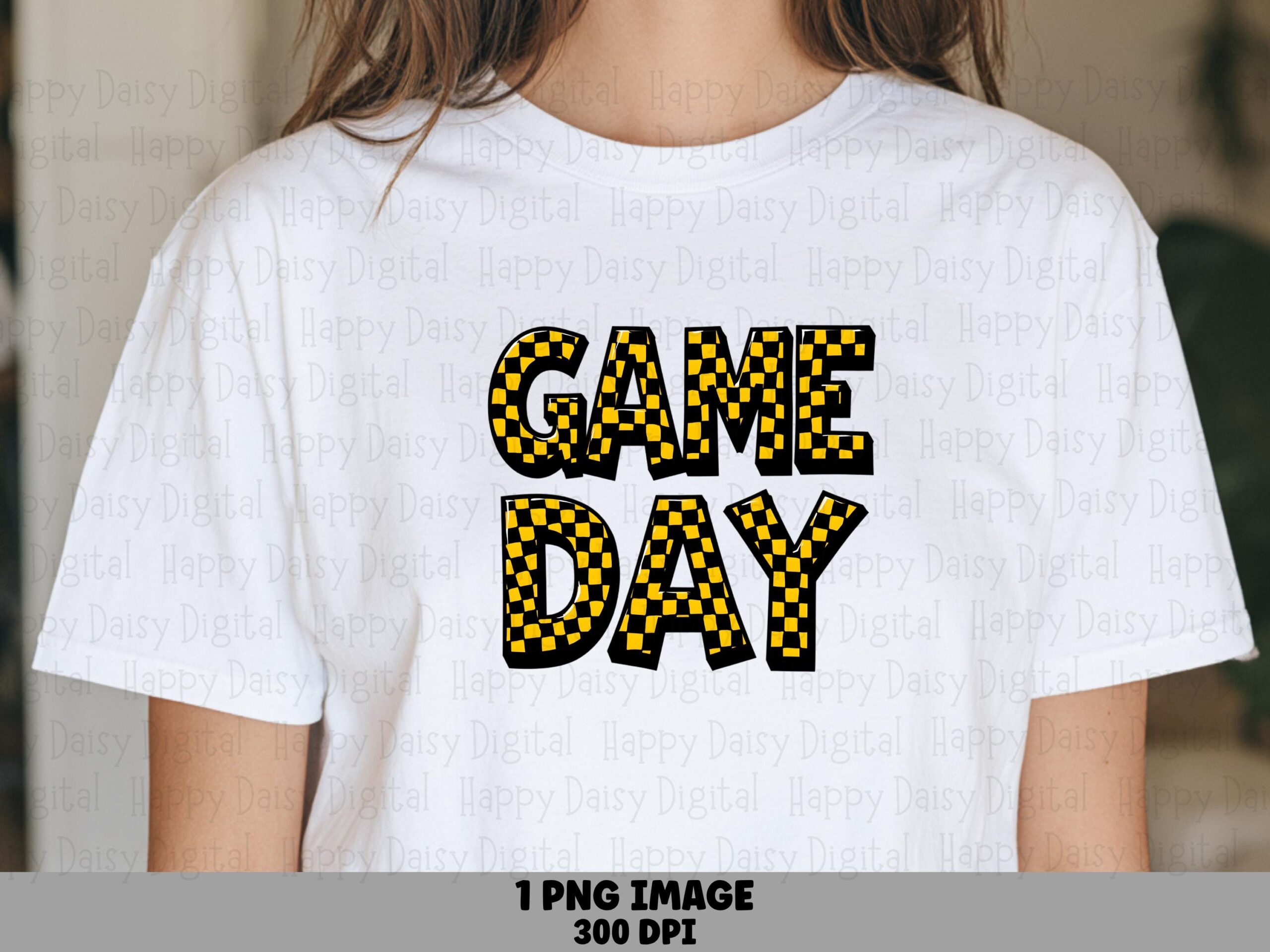 Game Day PNG Game Day Checkered Design Block Text Design Commercial Use POD