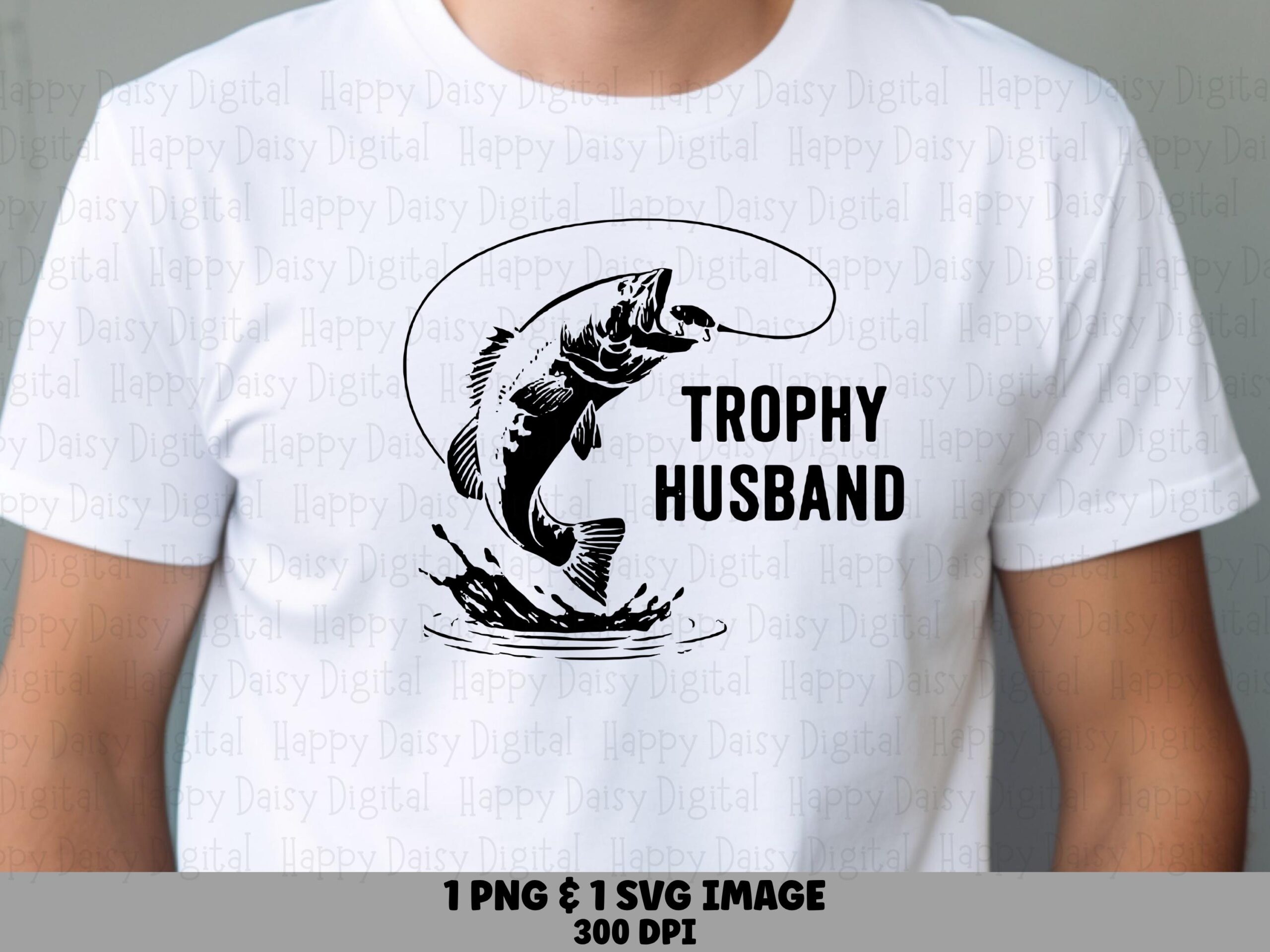 Trophy Husband SVG PNG Trophy Husband Fish Icon Design Cricut Silhouette Canva Commercial Use POD