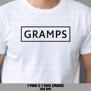 Gramps SVG PNG Gramps Boxed Design Block Text Cricut Silhouette Canva Commercial Use POD