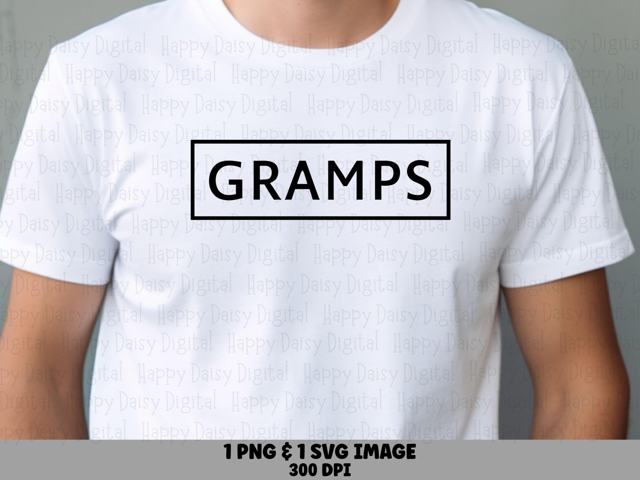 Gramps SVG PNG Gramps Boxed Design Block Text Cricut Silhouette Canva Commercial Use POD