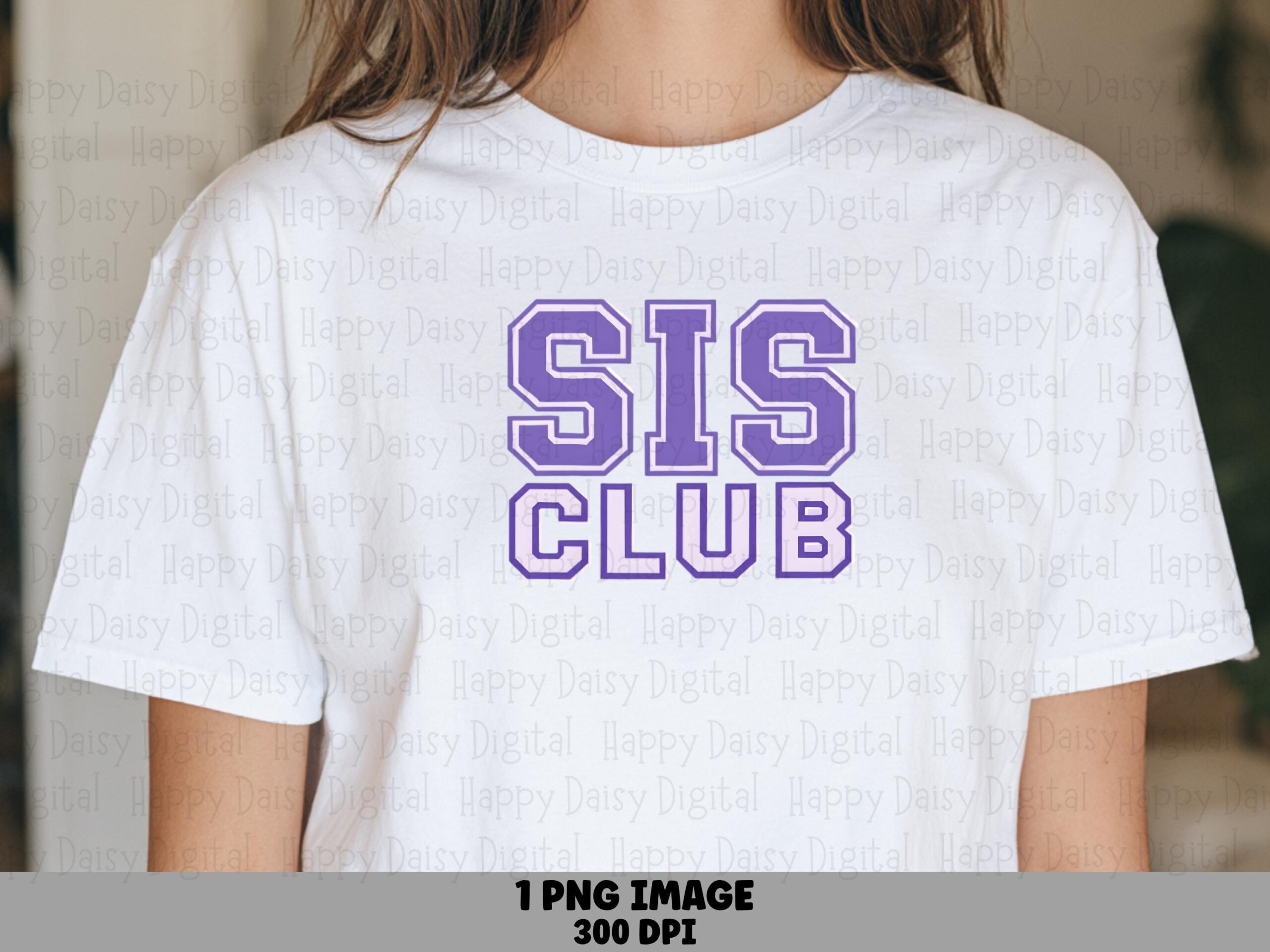Sis Club PNG Sis Club Design Varsity Text Commercial Use POD