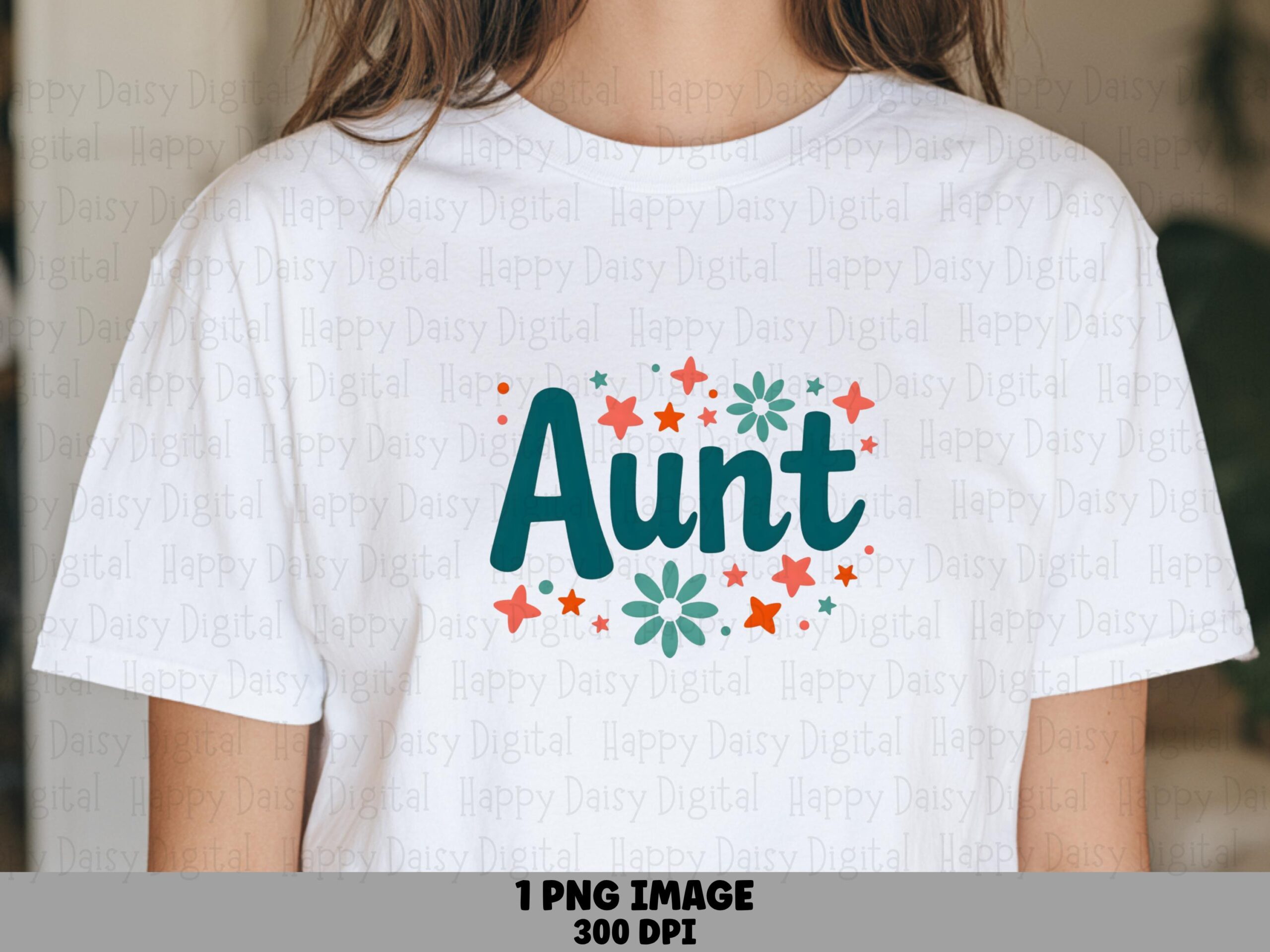 Aunt PNG Aunt Floral Design Script Text Commercial Use POD