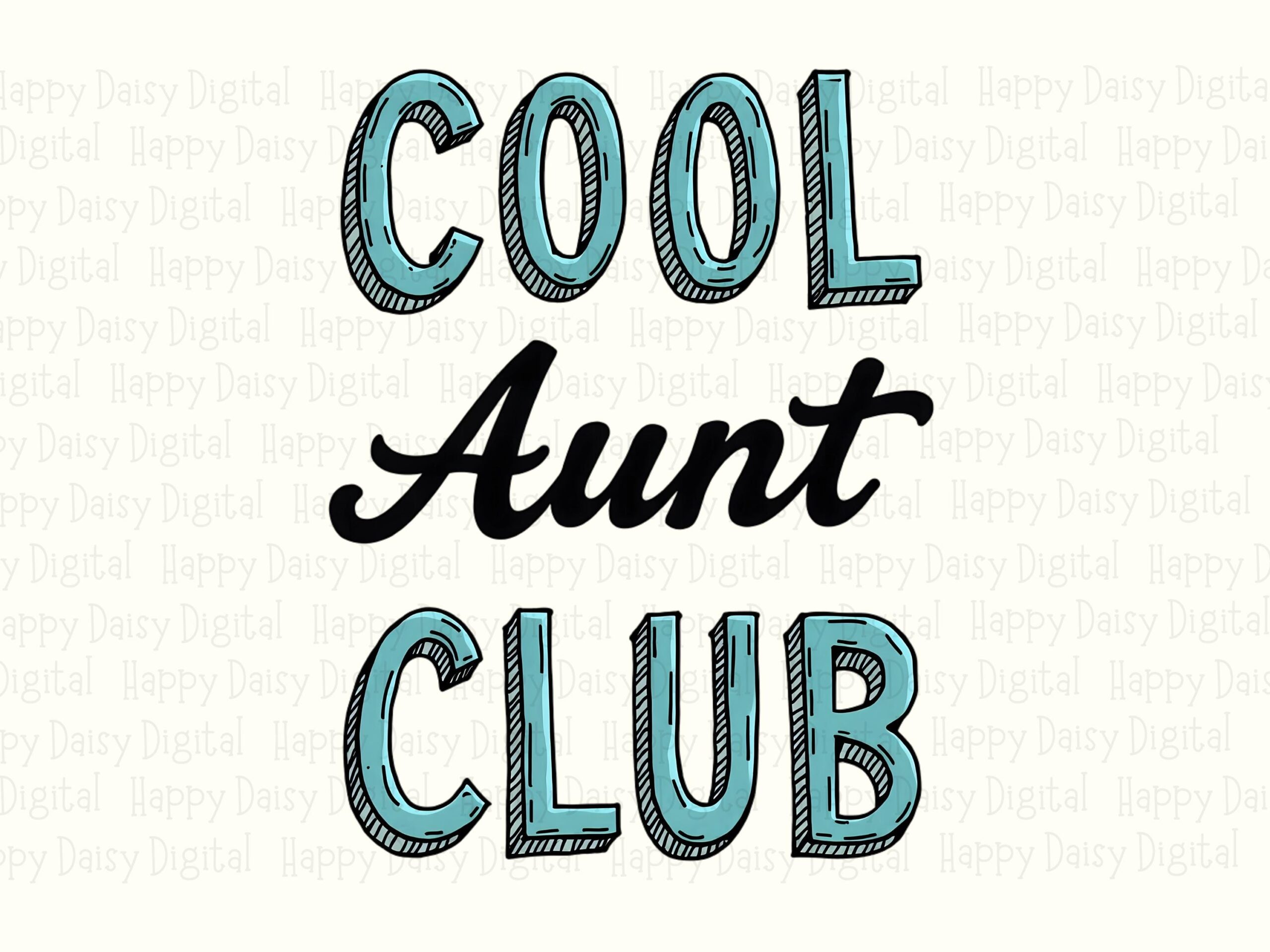 Cool Aunt Club PNG Cool Aunt Club Stacked Text Design Commercial Use POD - Image 2