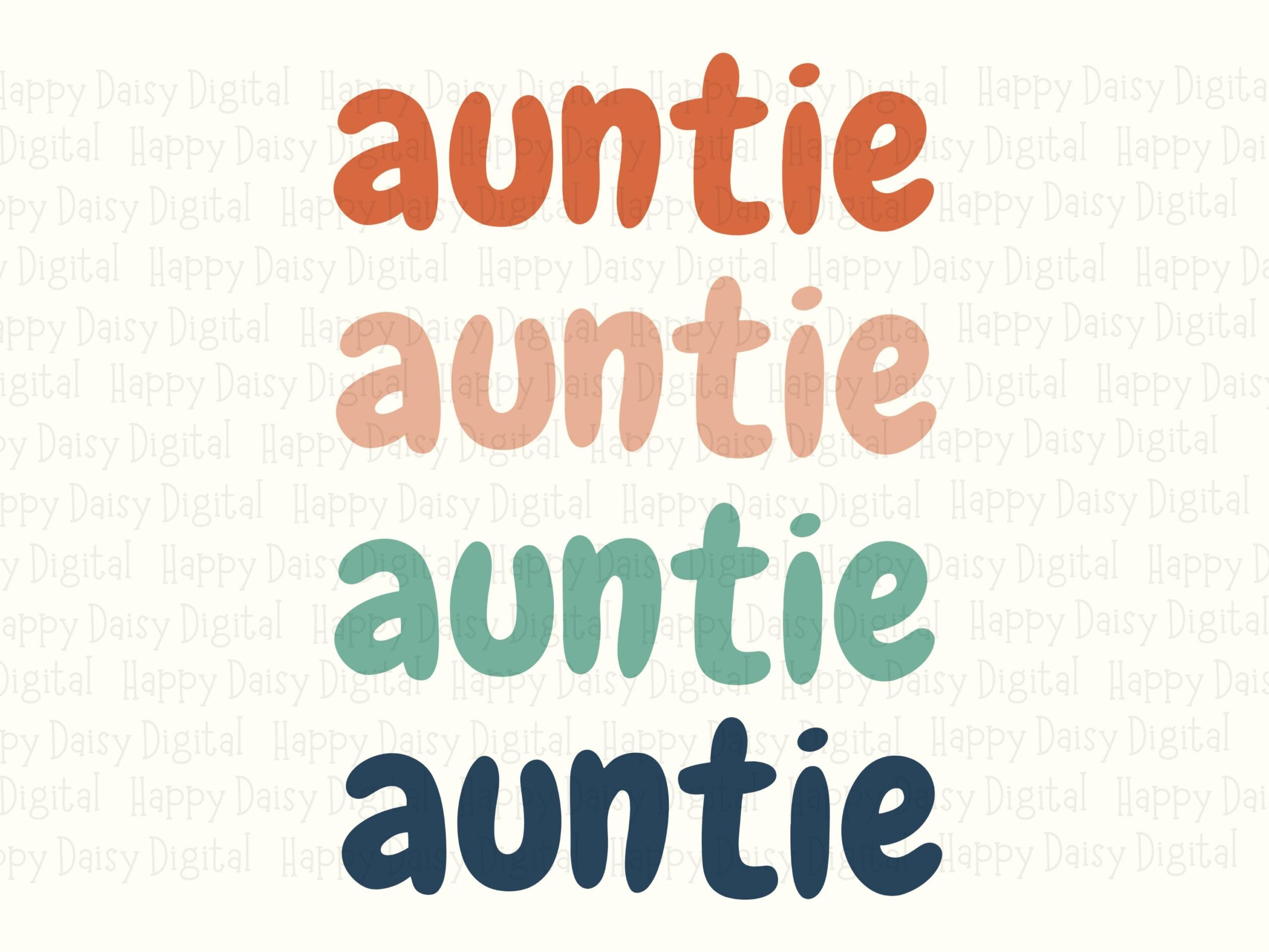 Auntie Color Stack SVG PNG Auntie Color Stack Repeated Text Design Cricut Silhouette Canva Commercial Use POD - Image 2