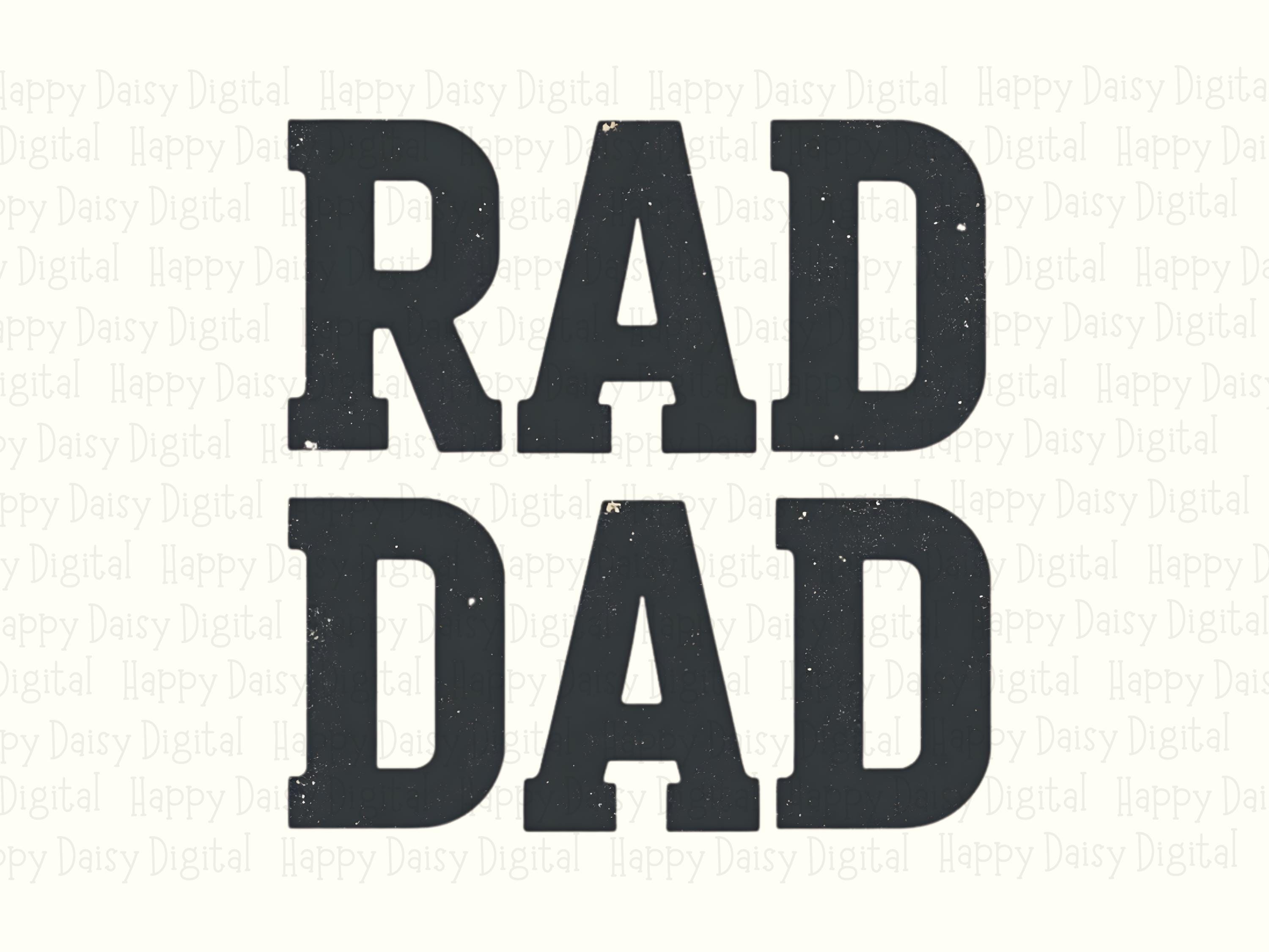 Rad Dad PNG Rad Dad Design Bold Block Text Commercial Use POD - Image 2