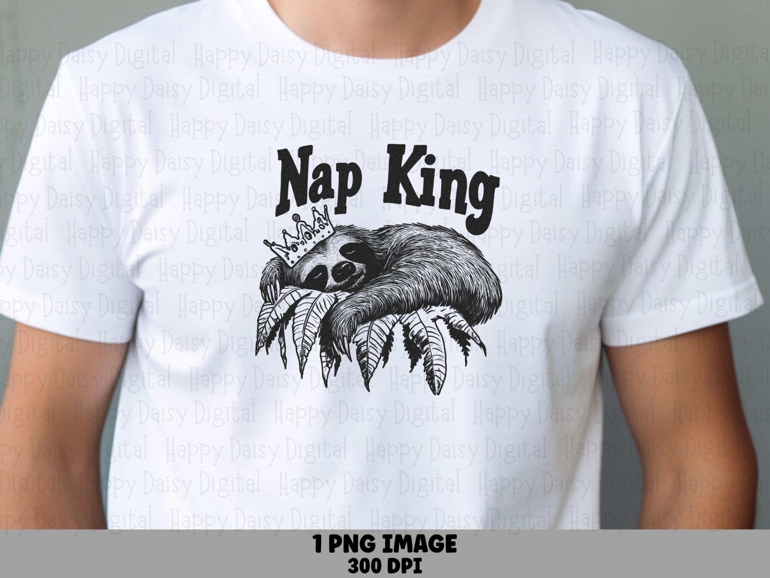 Nap King PNG Nap King Design Sloth Illustration Commercial Use POD