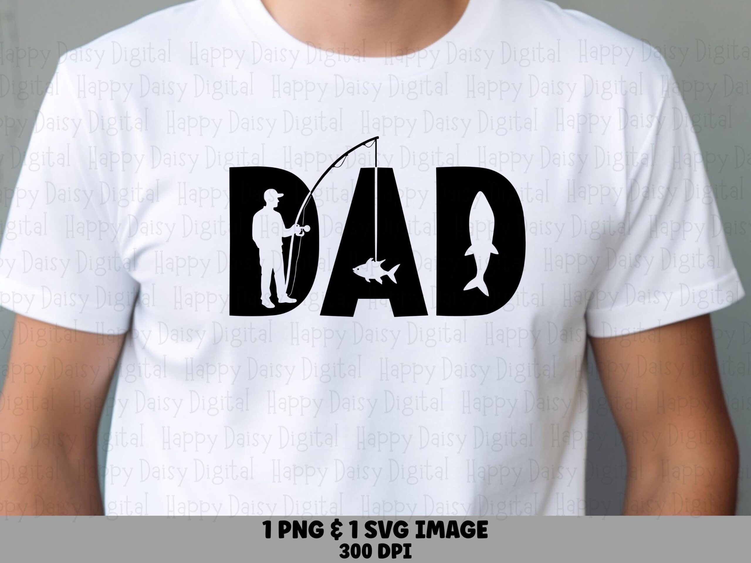 Dad SVG PNG Fishing Dad Design Integrated Icon Text Cricut Silhouette Canva Commercial Use POD