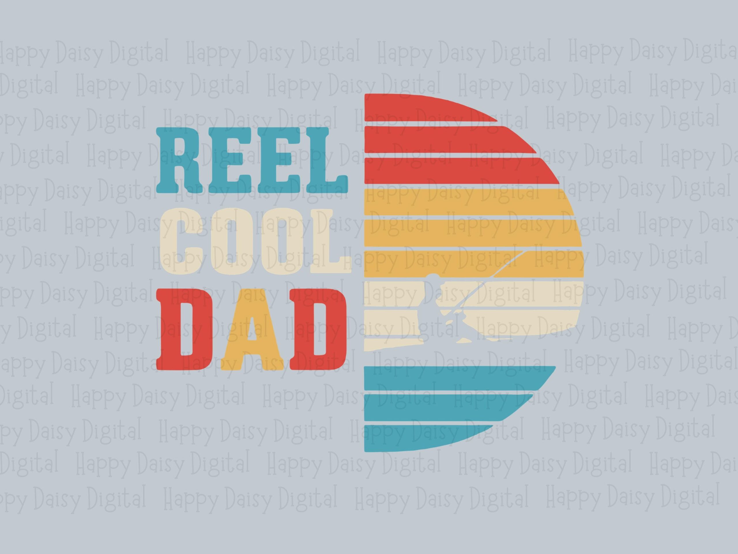 Reel Cool Dad SVG PNG Reel Cool Dad Retro Sunset Text Cricut Silhouette Canva Commercial Use POD - Image 2