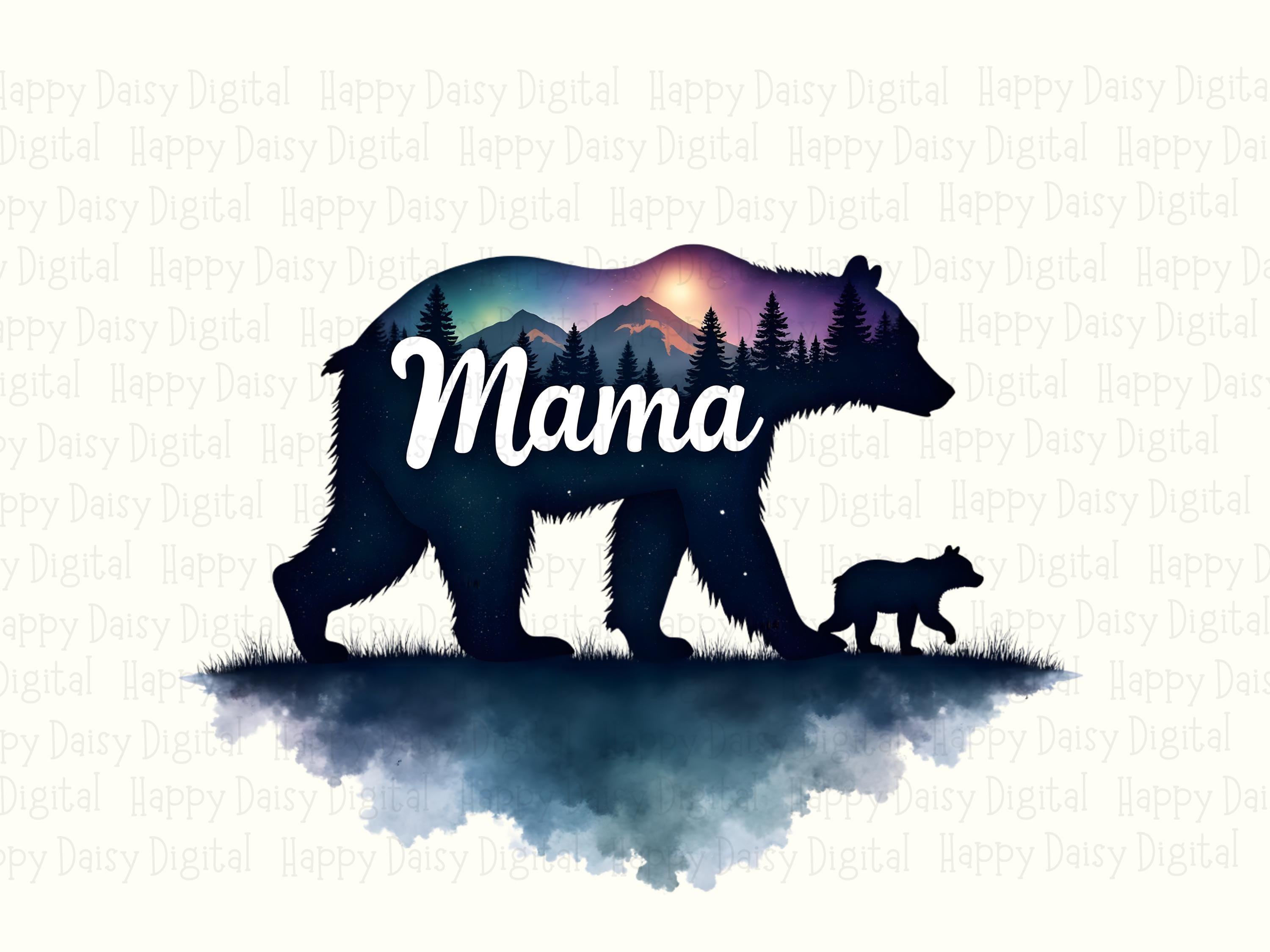 Mama PNG Mama Bear Cub Design Bear Illustration Commercial Use POD - Image 2