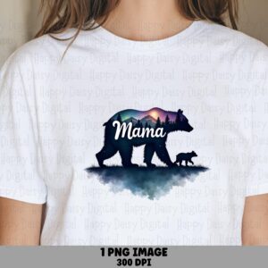 Mama PNG Mama Bear Cub Design Bear Illustration Commercial Use POD