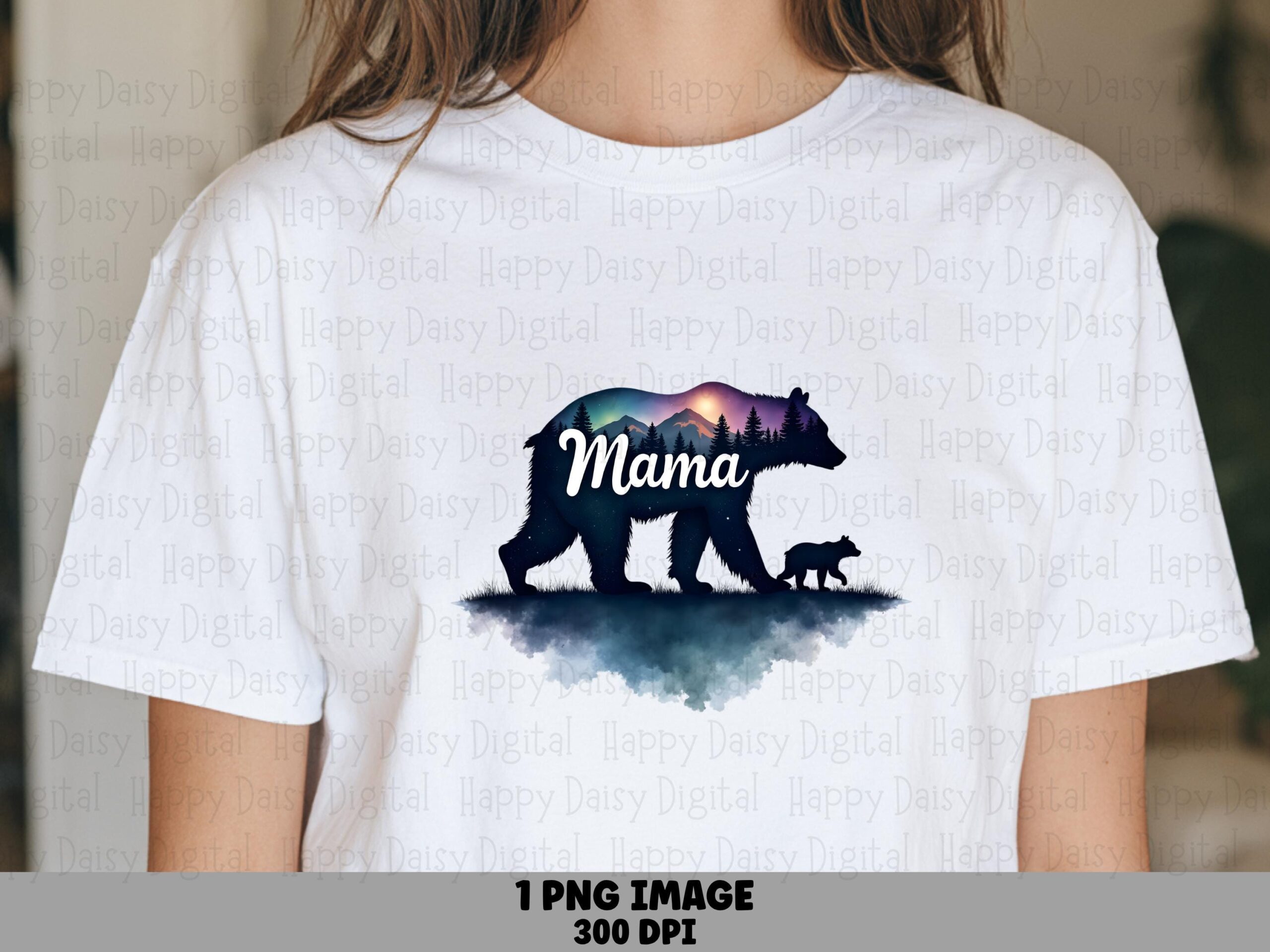 Mama PNG Mama Bear Cub Design Bear Illustration Commercial Use POD