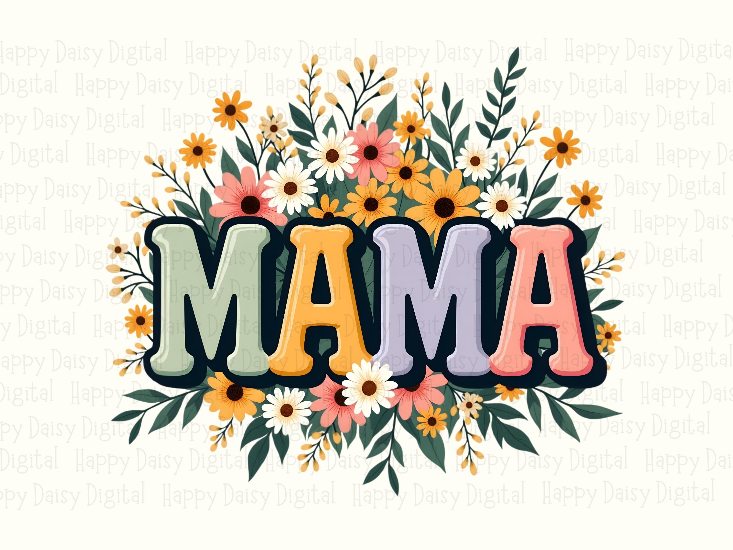 Mama PNG Mama Floral Design Floral Wreath Commercial Use POD - Image 2