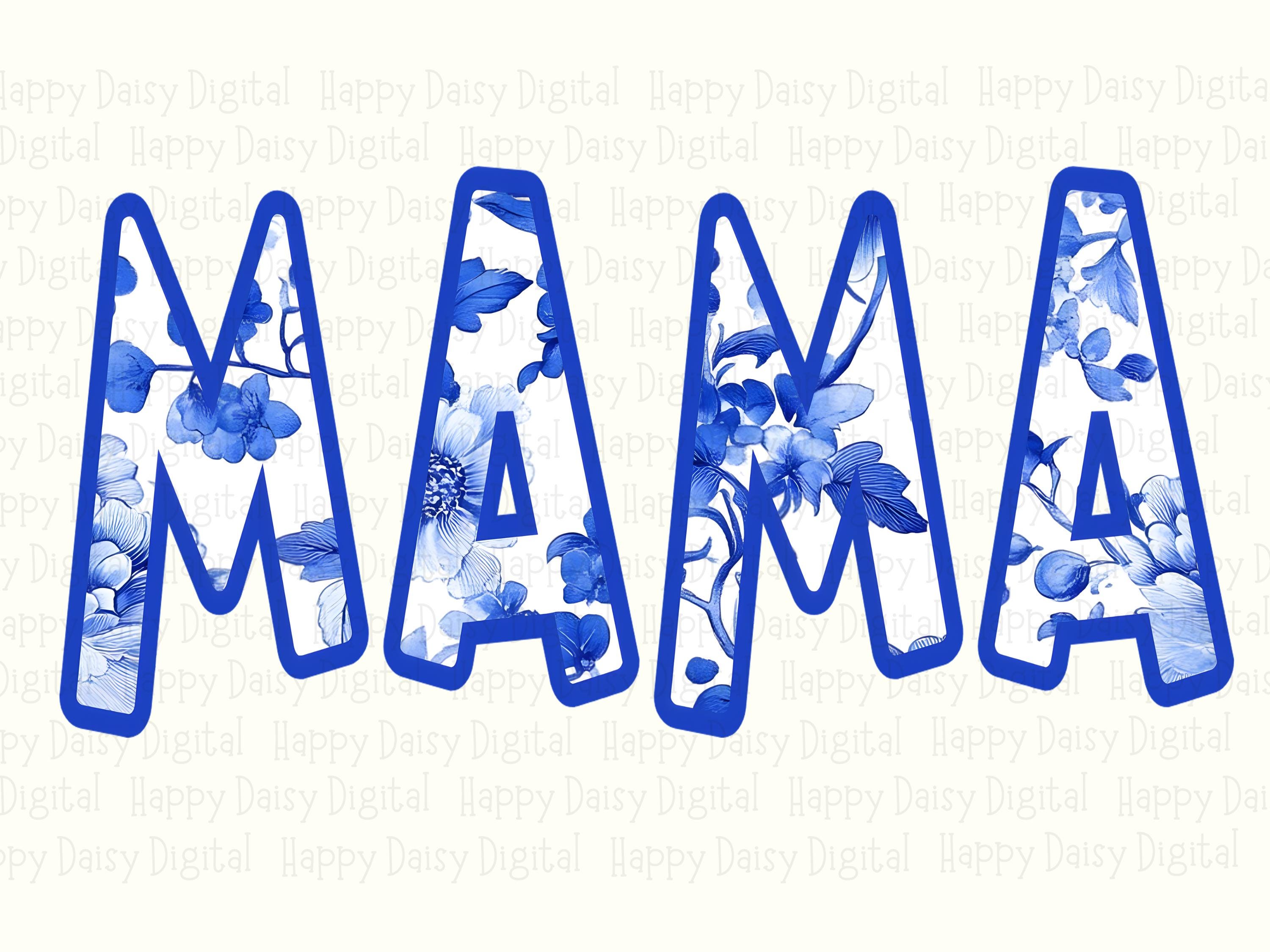Mama PNG Mama floral Design Textured Block Text Commercial Use POD - Image 2