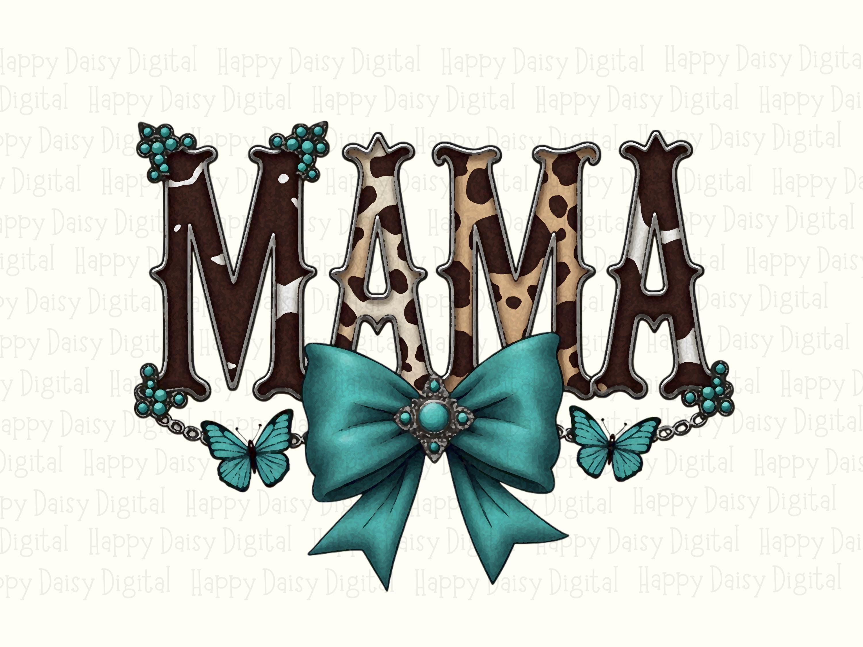 Mama PNG Mama Cheetah Design Butterfly Bow Accent Commercial Use POD - Image 2