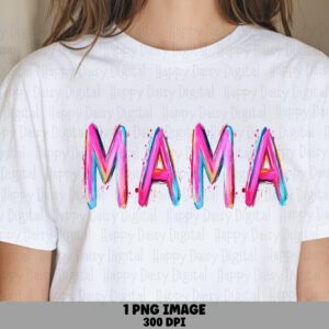 Mama PNG Mama Gradient Design Sparkle Text Effect Commercial Use POD