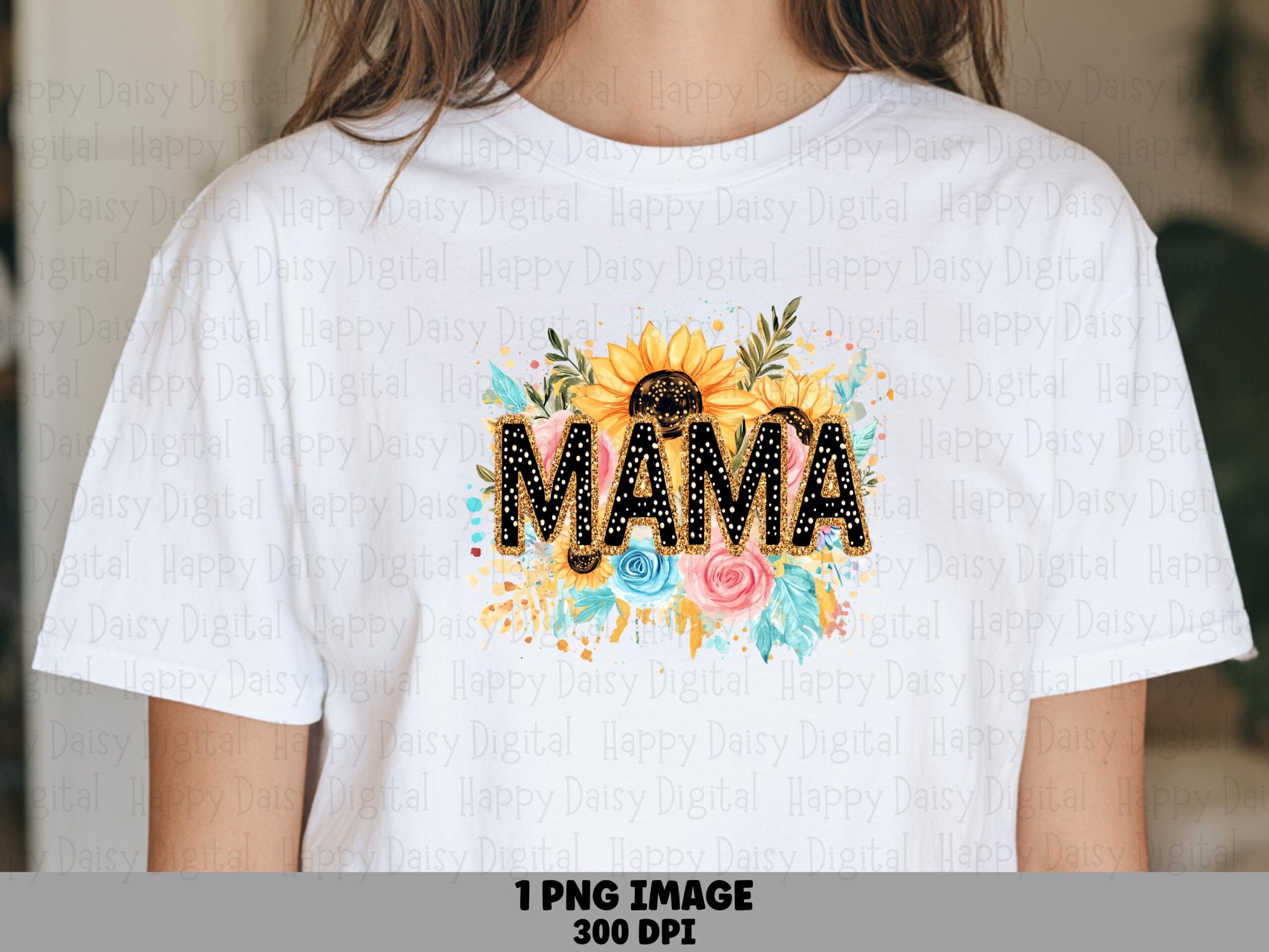 Mama PNG Mama Sunflower Design Wildflower Illustration Commercial Use POD