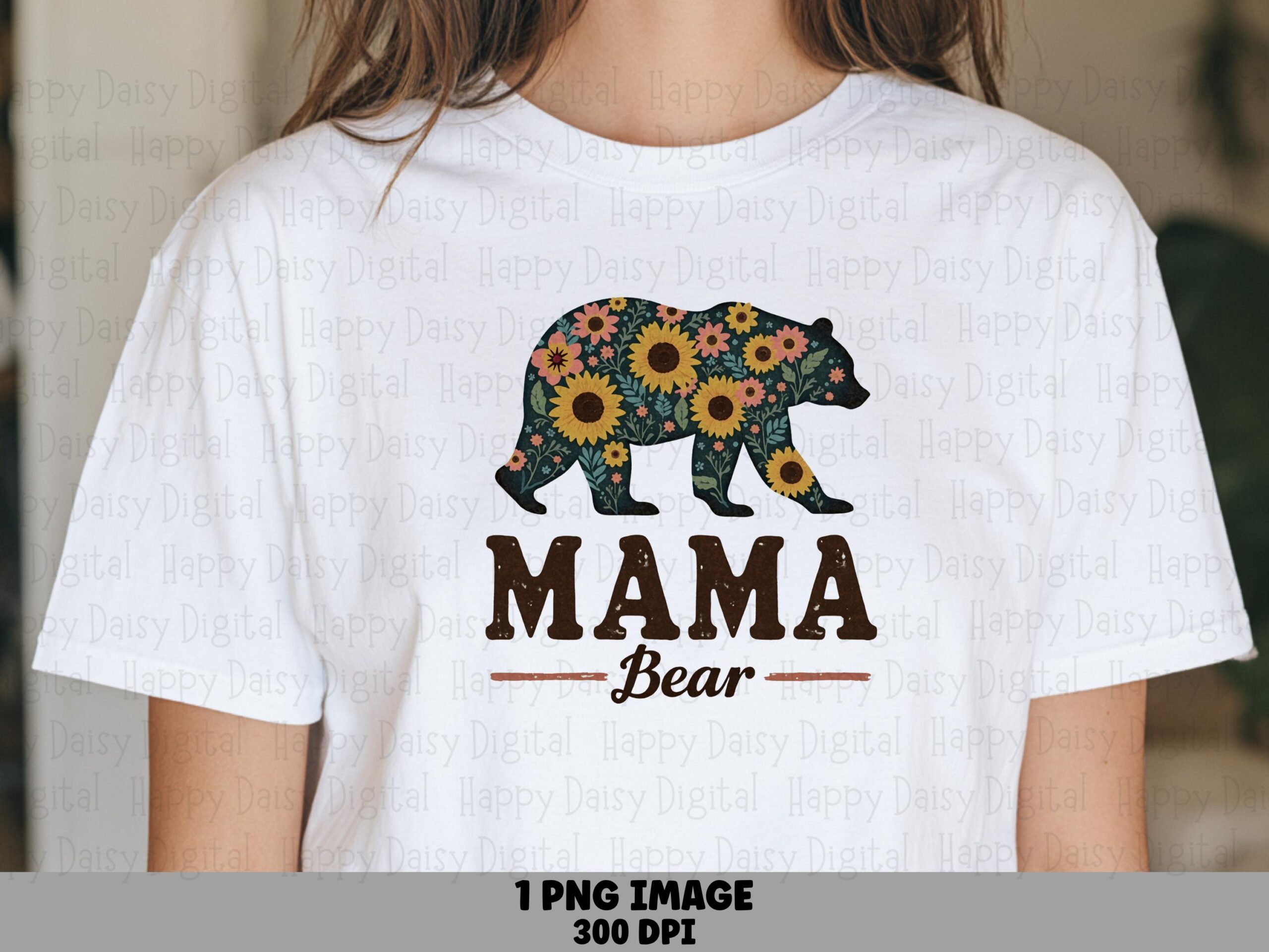 Mama Bear SVG PNG Mama Bear Design Floral Bear Silhouette Cricut Silhouette Canva Commercial Use POD